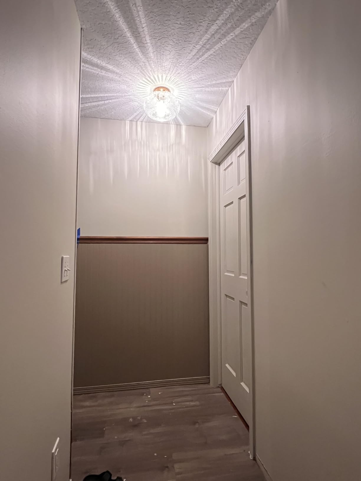 Globe Glass Semi Flush Mount Ceiling Light Fixture, Vintage Gold | Beautiful Light Shadow, Easy to Install, Bright Ambiance, Modern Lighting for Hallway Entryway Kitchen Bathroom Bedroom customer photo 1