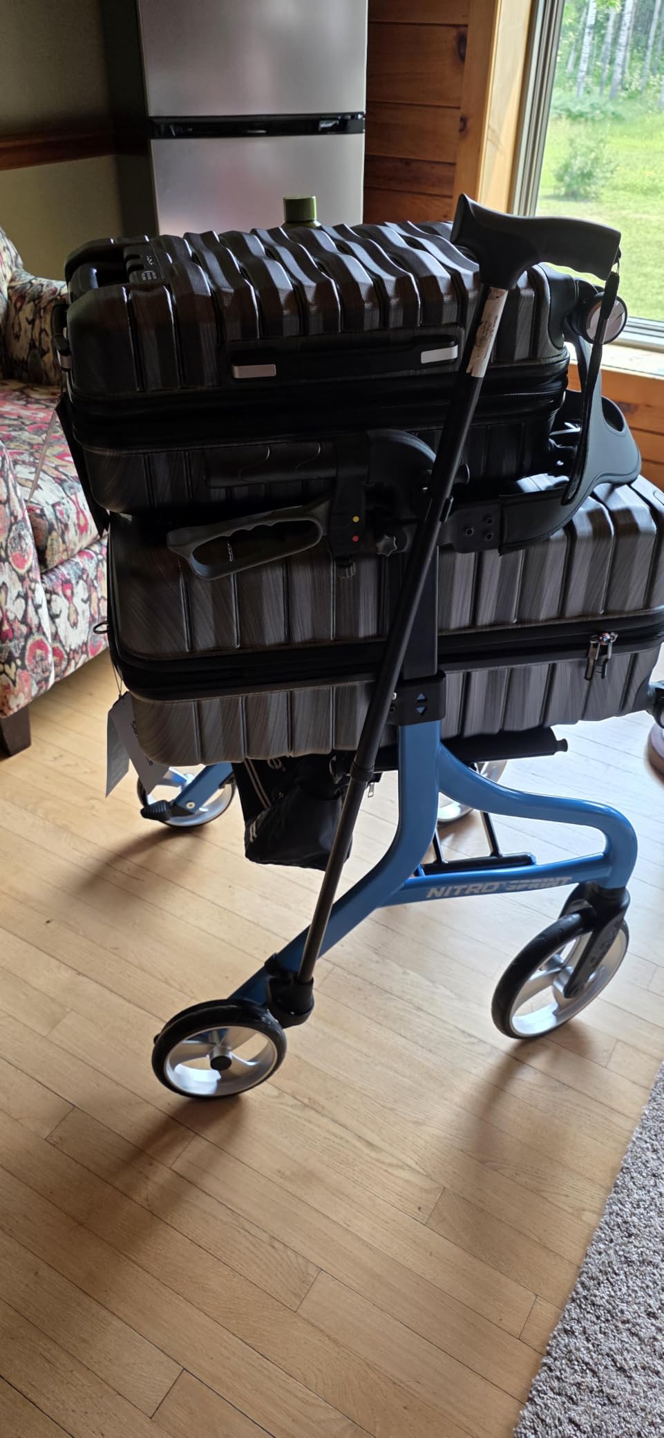 Drive Medical Nitro Sprint Foldable Rollator Walker with Seat - Lightweight Support - Large Wheels - Compact Folding Design - Adjustable Comfort - Tall Size - Black customer photo 1