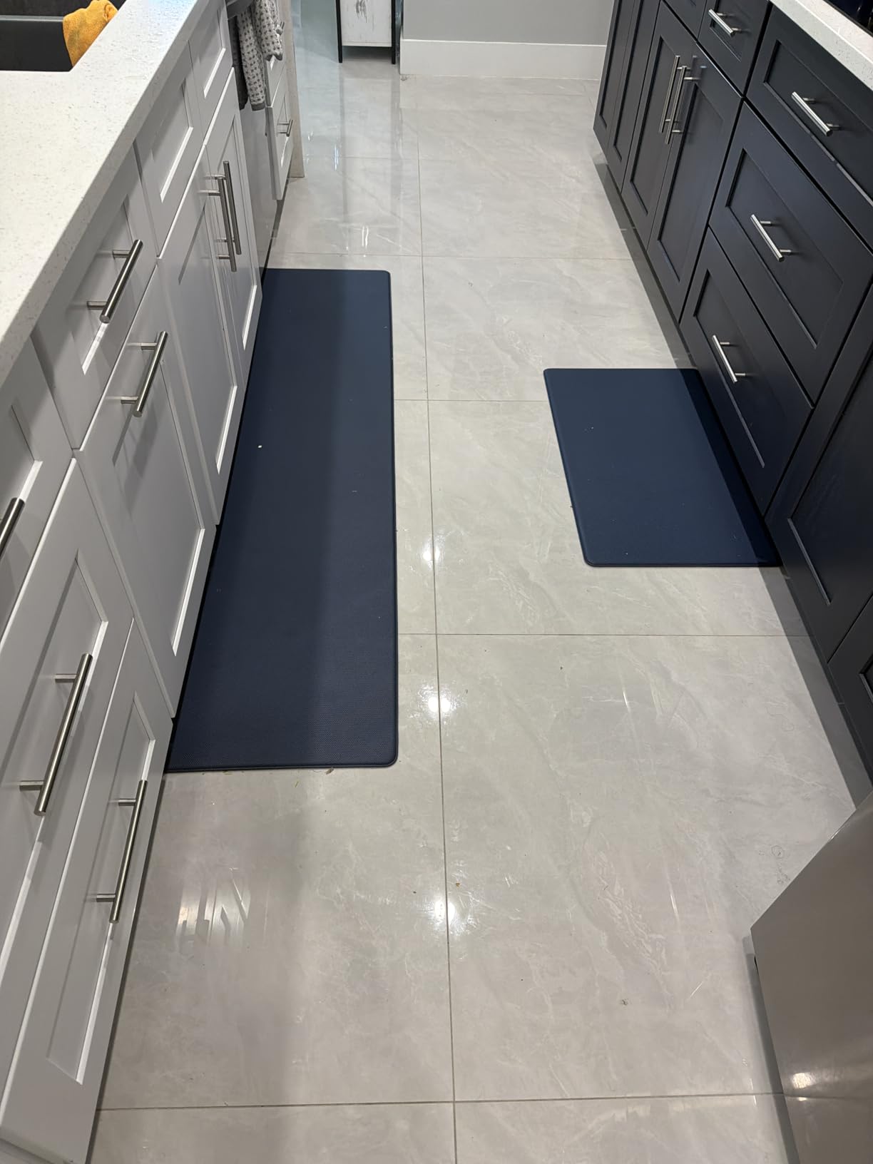 StepRite Kitchen Mats for Floor, 2-Piece Anti-Fatigue Kitchen Rugs, Black | 17.3