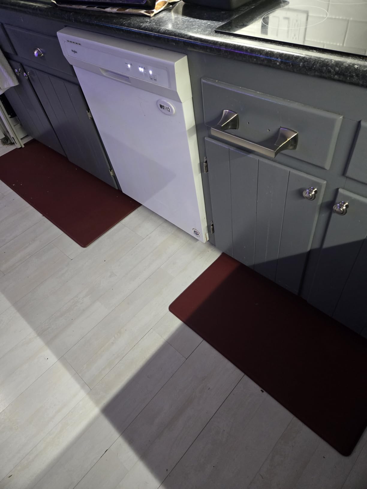 StepRite Kitchen Mats for Floor, 2-Piece Anti-Fatigue Kitchen Rugs, Black | 17.3