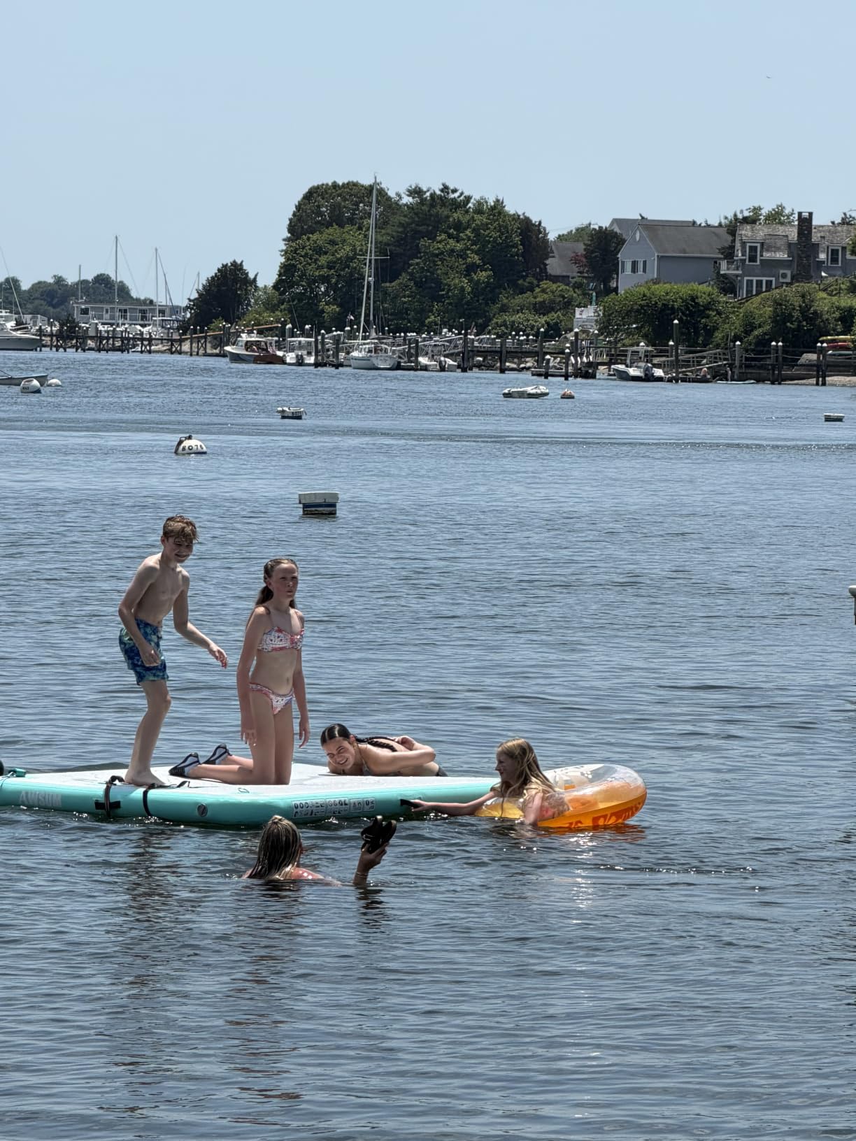 AWSUM Inflatable Floating Dock for Water Activities, 6ft-15ft Island Raft | With Non-Slip Surface, Load Capacity 450-1800 lbs, Water Platform for Pool, Lake, Pond, Beach, River & Ocean Activities customer photo 2