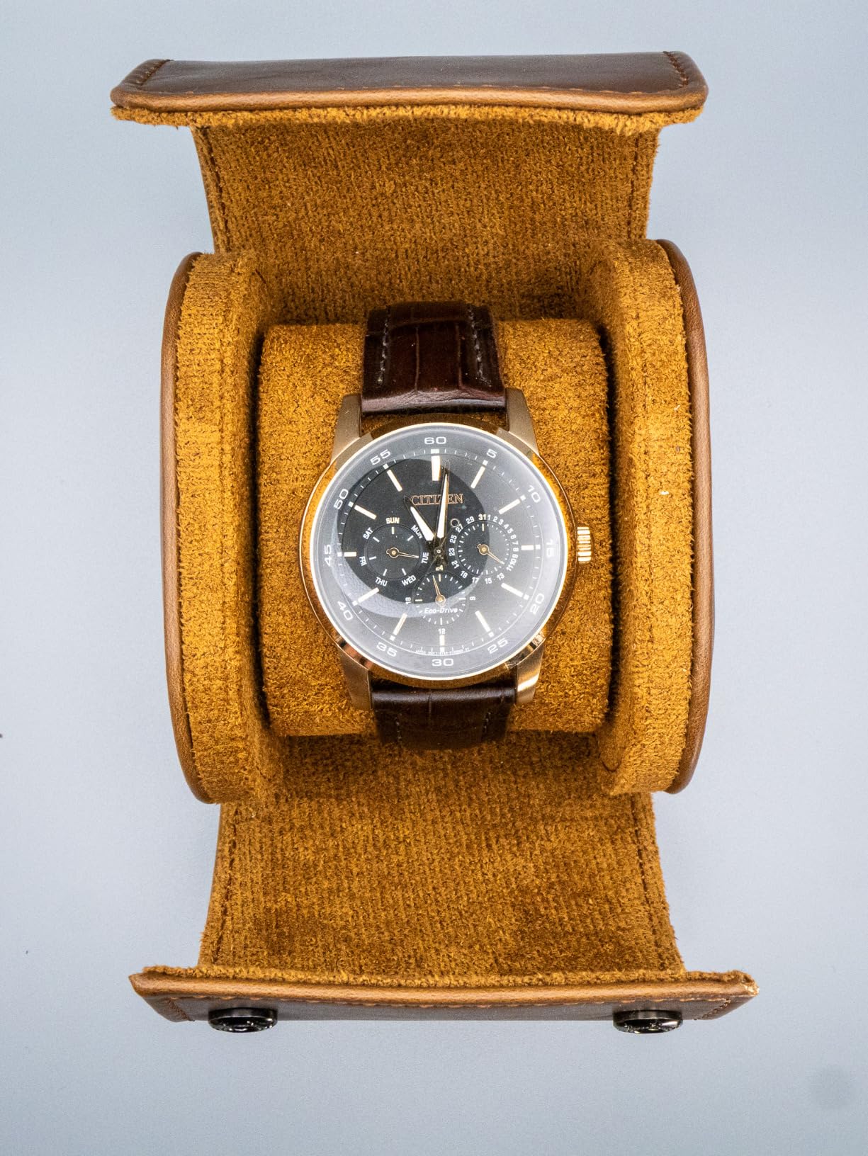 MR.OKAY 2 Watch Travel Case-Classic Leather Watch Case With Superb Texture.Portable Watch Roll Or Organizer For Storage And Display. Best Travel Gift for Men,All Handcrafted By Artisans. customer photo 1