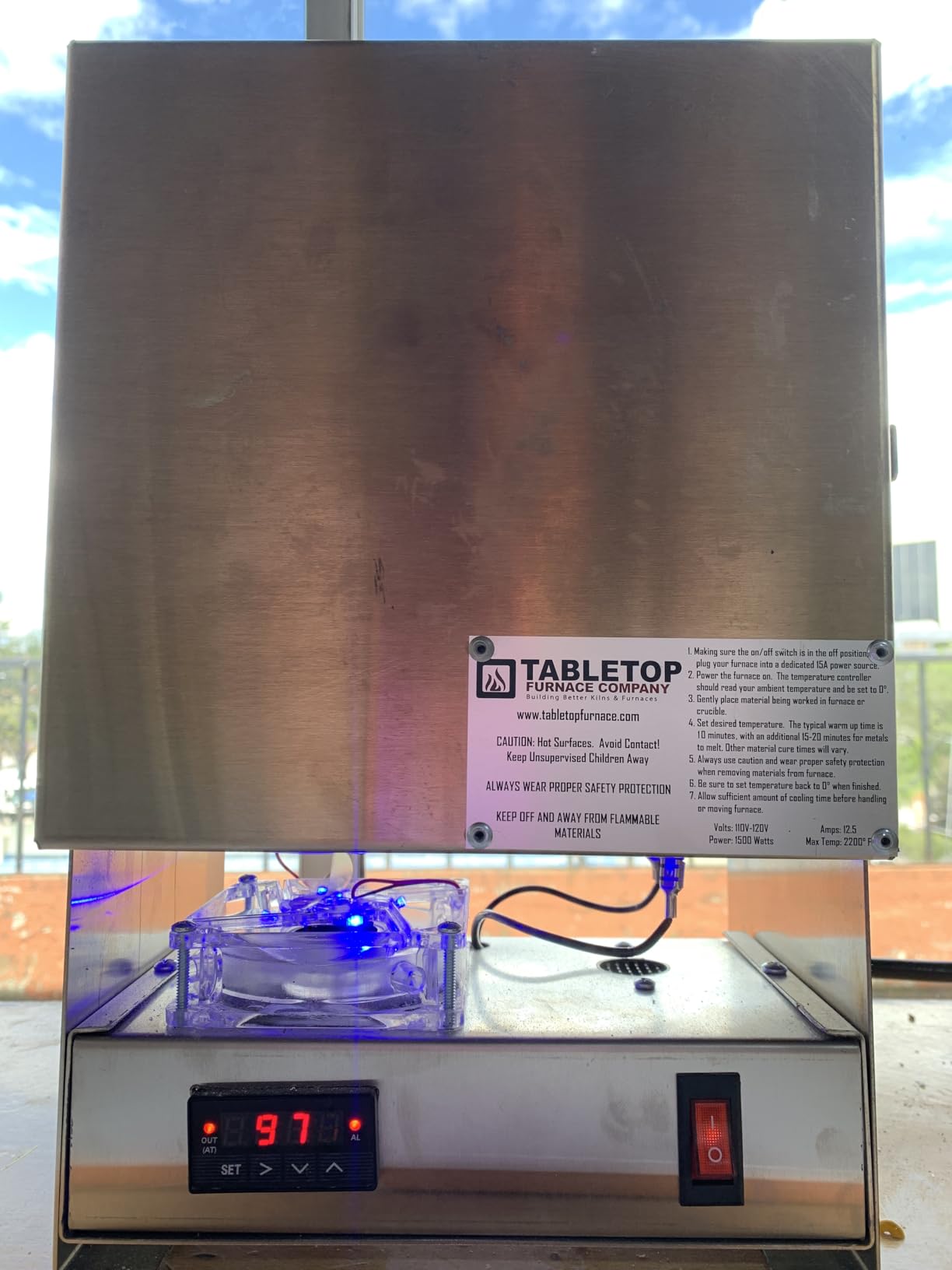 Tabletop USA Hi-Temp Electric Burnout Oven Kiln STANDARD Controller 2200 Degree Furnace Jewelry Making Dental Casting Wax 3D Resin PLA Burnout Made in The U.S.A. Vent Hole customer photo 1