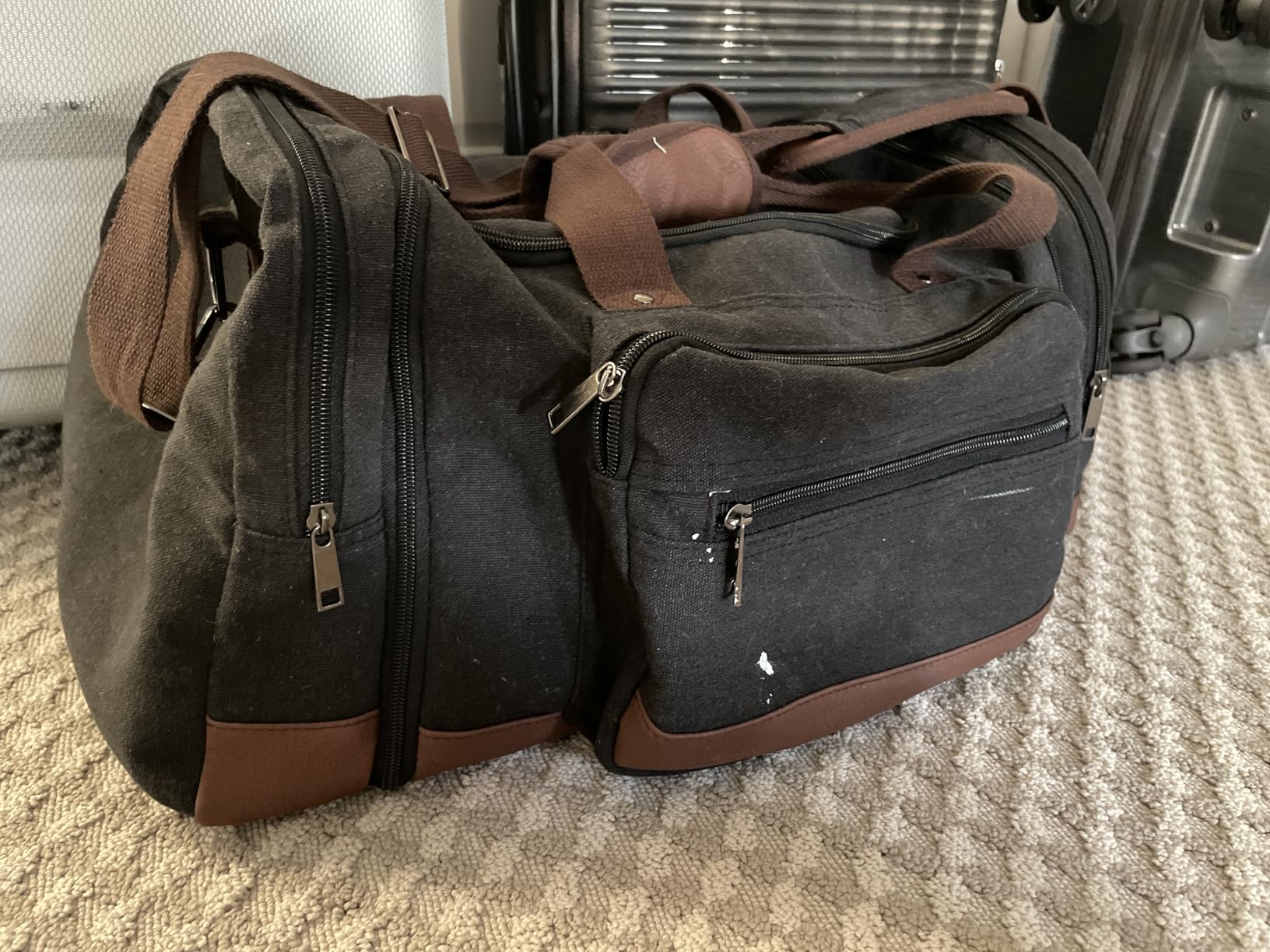 Litvyak Duffle Bag for Travel, 50L Canvas Travel Duffel Bags Overnight Weekend Gym Carry On Luggage Bag for Men & Women(Black) customer photo 2