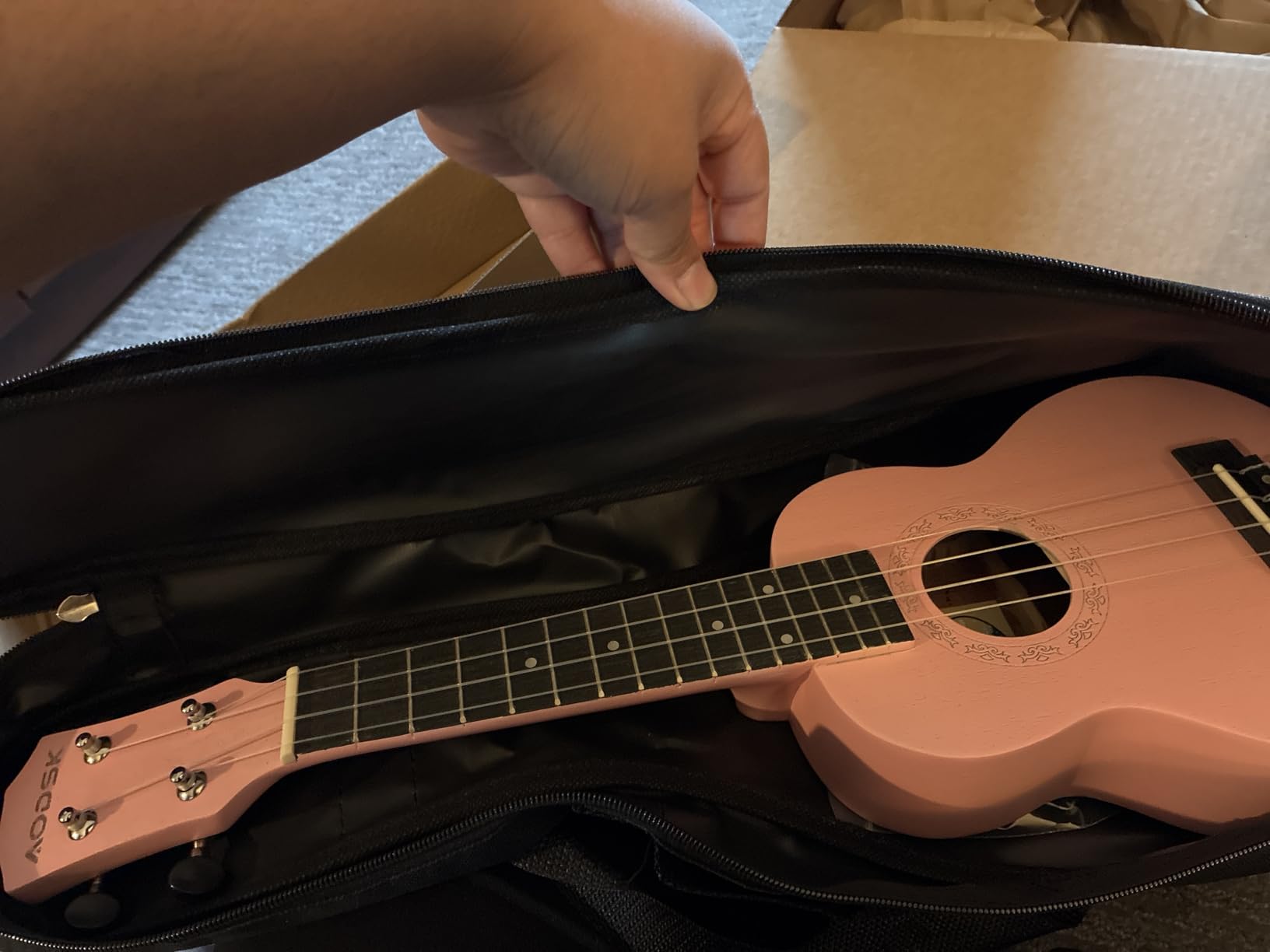 AODSK Soprano Ukulele for Beginner 21 Inch Ukelele with Gig Bag Strap Nylon String 4 Picks Holiday Gift customer photo 2