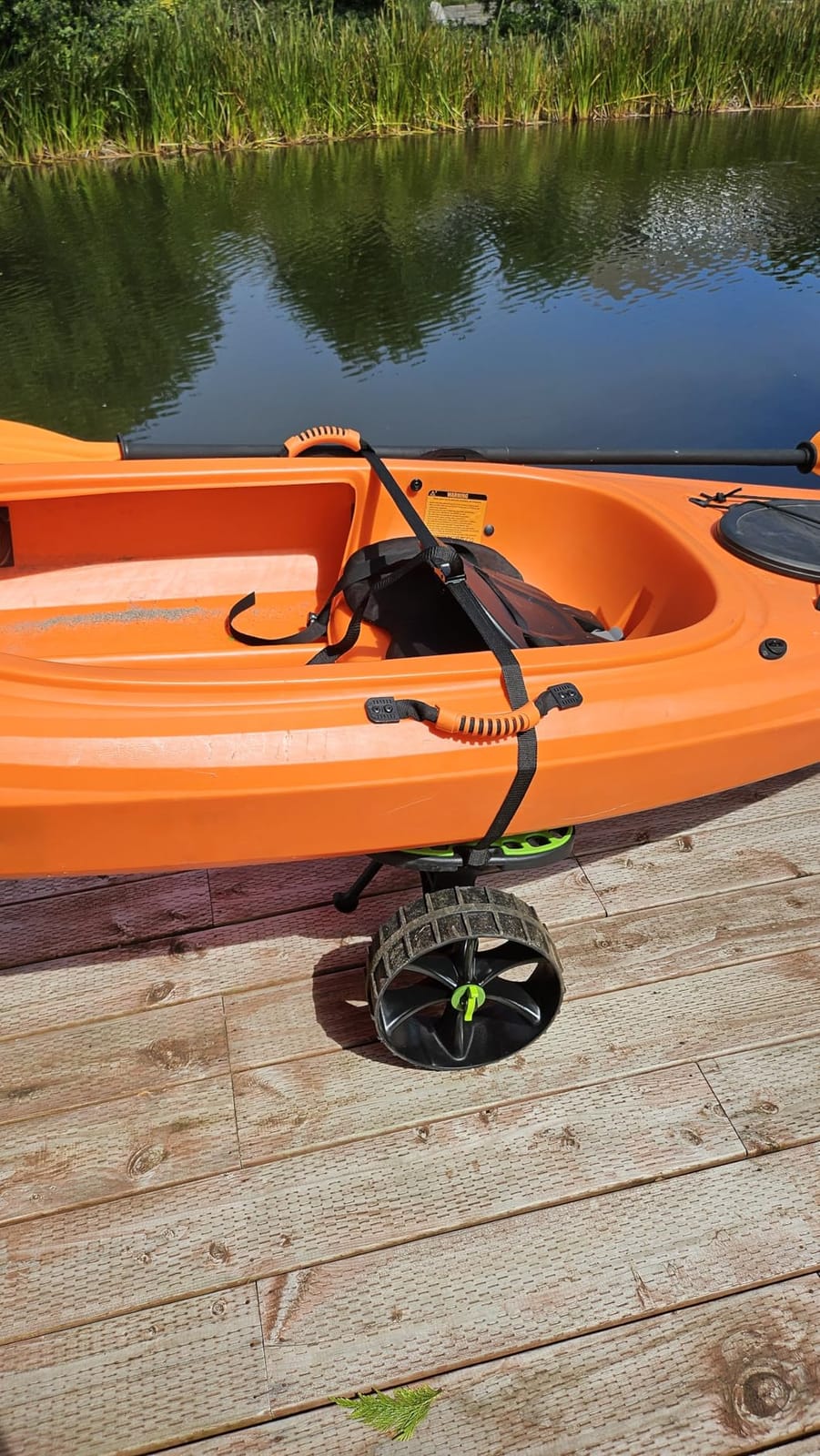 Ulticor Kayak Cart, Puncture-Free Wheels Assembles and Disassembles Within Seconds - Easy to Store - No Tools Required - All-Terrain Durable Kayak and Canoe Cart with Adjustable Straps (Green - Black) customer photo 1