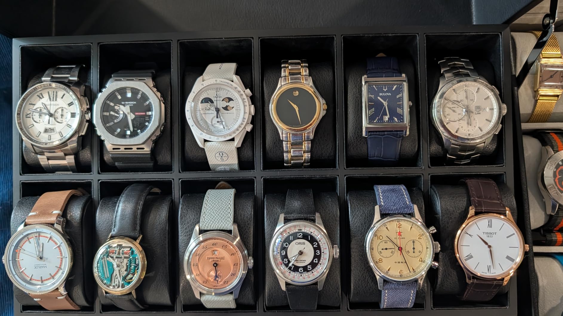 KAMIER High End Watch Box for Men, 12 Slot Wooden Watch Case With Drawer, 2-Layer Watch Holder for Jewelry and Watch Storage, Ideal for Gift (With Gift Box) customer photo 1
