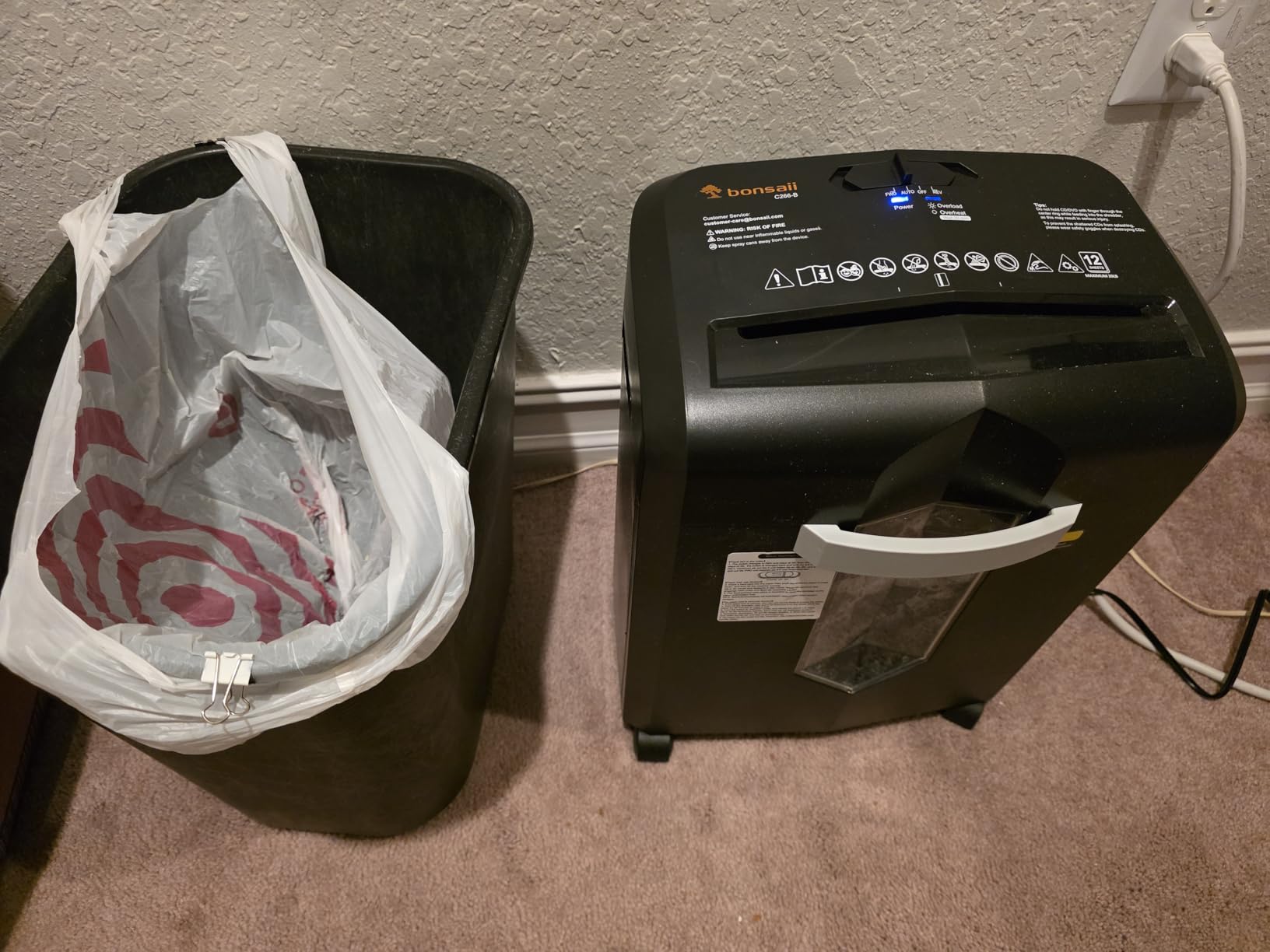 Bonsaii 12-Sheet Micro Cut Shredders for Home Office, P-4 Security Level Paper Shredder for CD, Credit Card, Mails, Staple, Clip, with Jam-Proof System & 4.2 Gal Pullout Bin C266-B customer photo 2