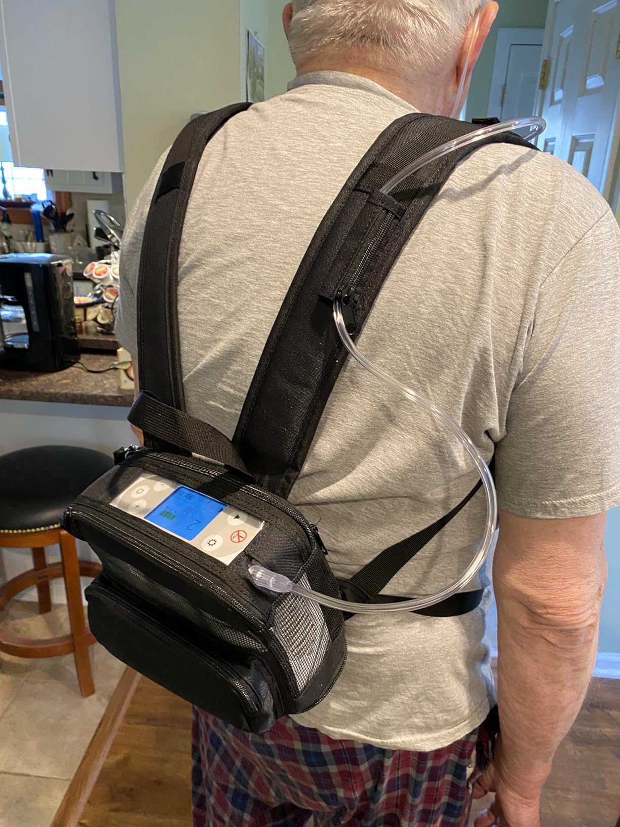 O2TOTES Backpack Fit for Rhythm P2 E6/E7 & React Health POC2000 Models Only - Bag only, charge without removing unit, battery and cord storage customer photo 2
