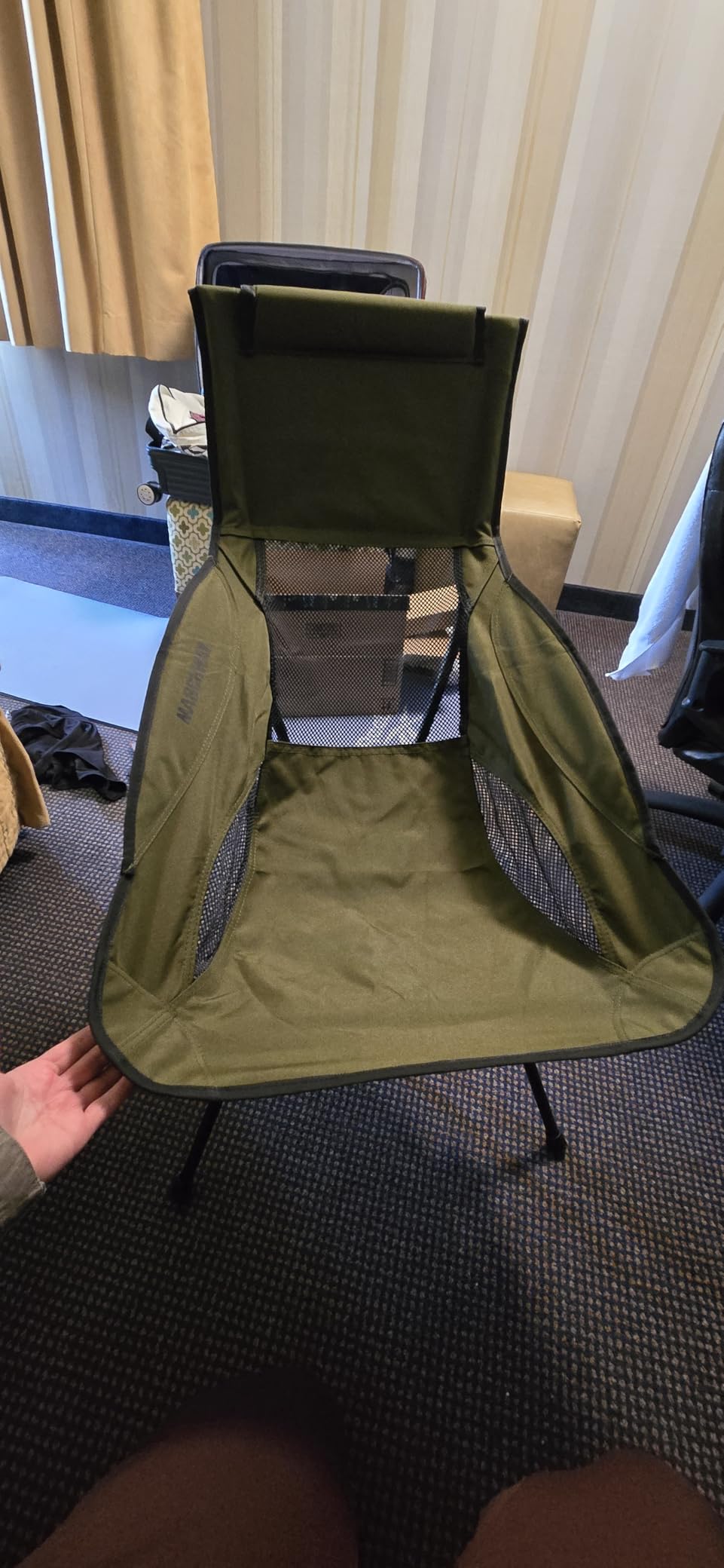 MARCHWAY Lightweight Folding High Back Camping Chair with Head Support, Stable Portable Compact for Outdoor Camp, Travel, Beach, Picnic, Festival, Hiking, Backpacking (Highback Khaki) customer photo 1