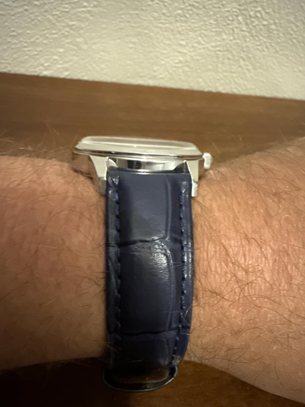 REZERO Leather Watch Band for Men, Quick-Release Alligator Grain Embossed | REZERO Watch Bands Replacement | Luxury Style | 316L Stainless Steel Hardware | Curved End for Round Dial | 19/20/21/22mm customer photo 1