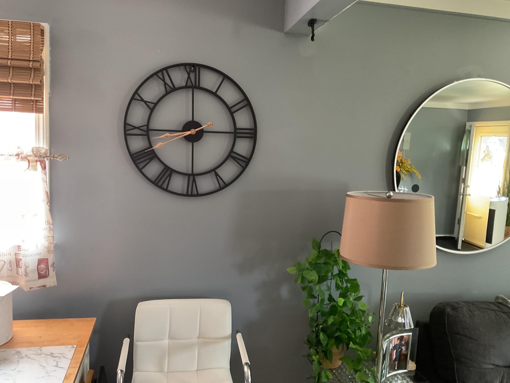 Pytha Sight 30 Inch Black Large Roman Numeral Wall Clocks for Living Room | 30 Inch Extra Giant Oversized Modern Decorative Metal Industrial Wall Clock for Dining Room, Office, Fireplace, Entrance Decor customer photo 1