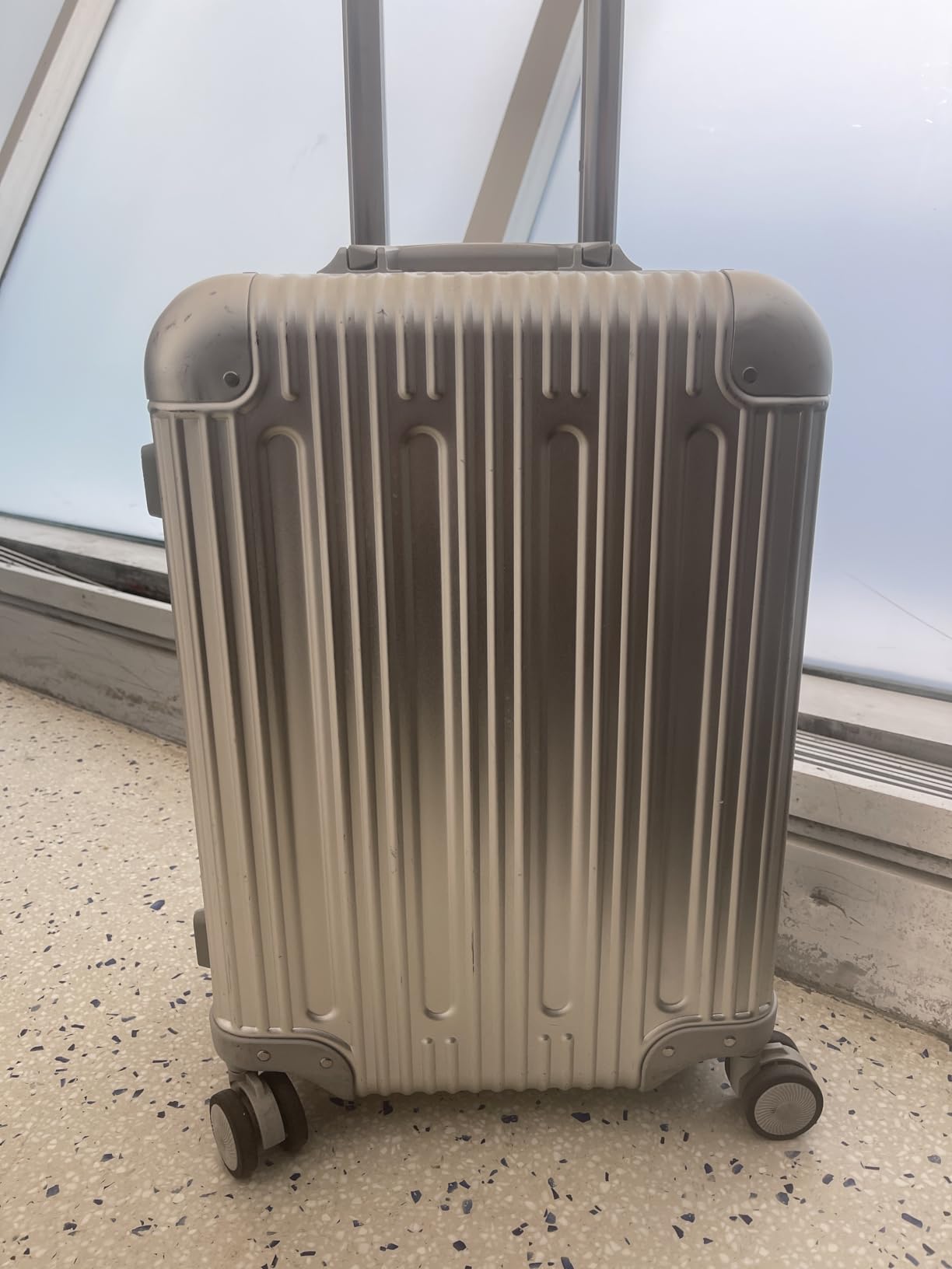 TRAVELKING All Aluminum Luggage Zipperless Hard Shell Suitcase with TSA Lock Spinner Wheels Lightweight Metal Alloy Suitcases (Grey, 28 inch) customer photo 1
