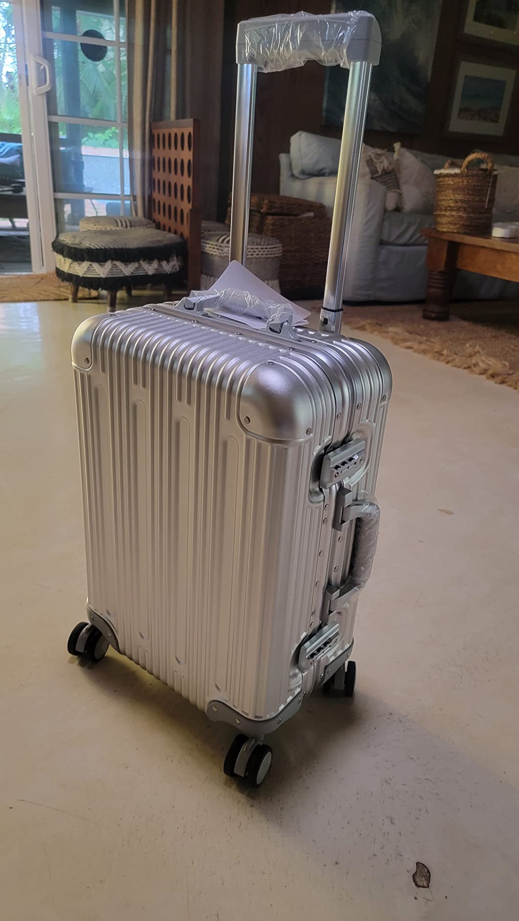 TRAVELKING All Aluminum Luggage Zipperless Hard Shell Suitcase with TSA Lock Spinner Wheels Lightweight Metal Alloy Suitcases (Grey, 28 inch) customer photo 2