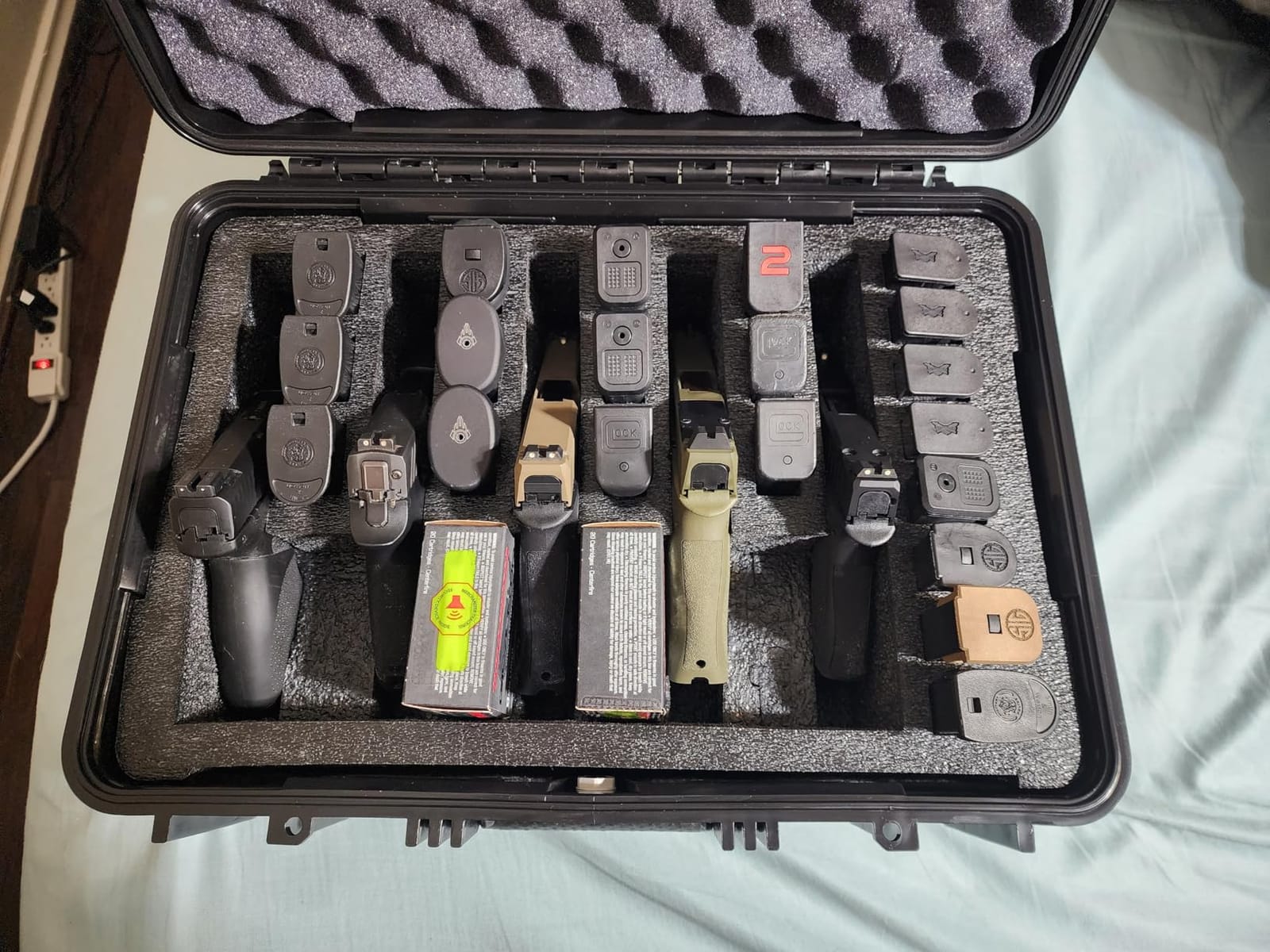 Condition 1 18'' 5 Pistol Case, Model 801, Pre-Cut Foam, 20 Slot Mag | Waterproof Hard Gun Case, TSA Friendly, Heavy Duty, Made in USA customer photo 1