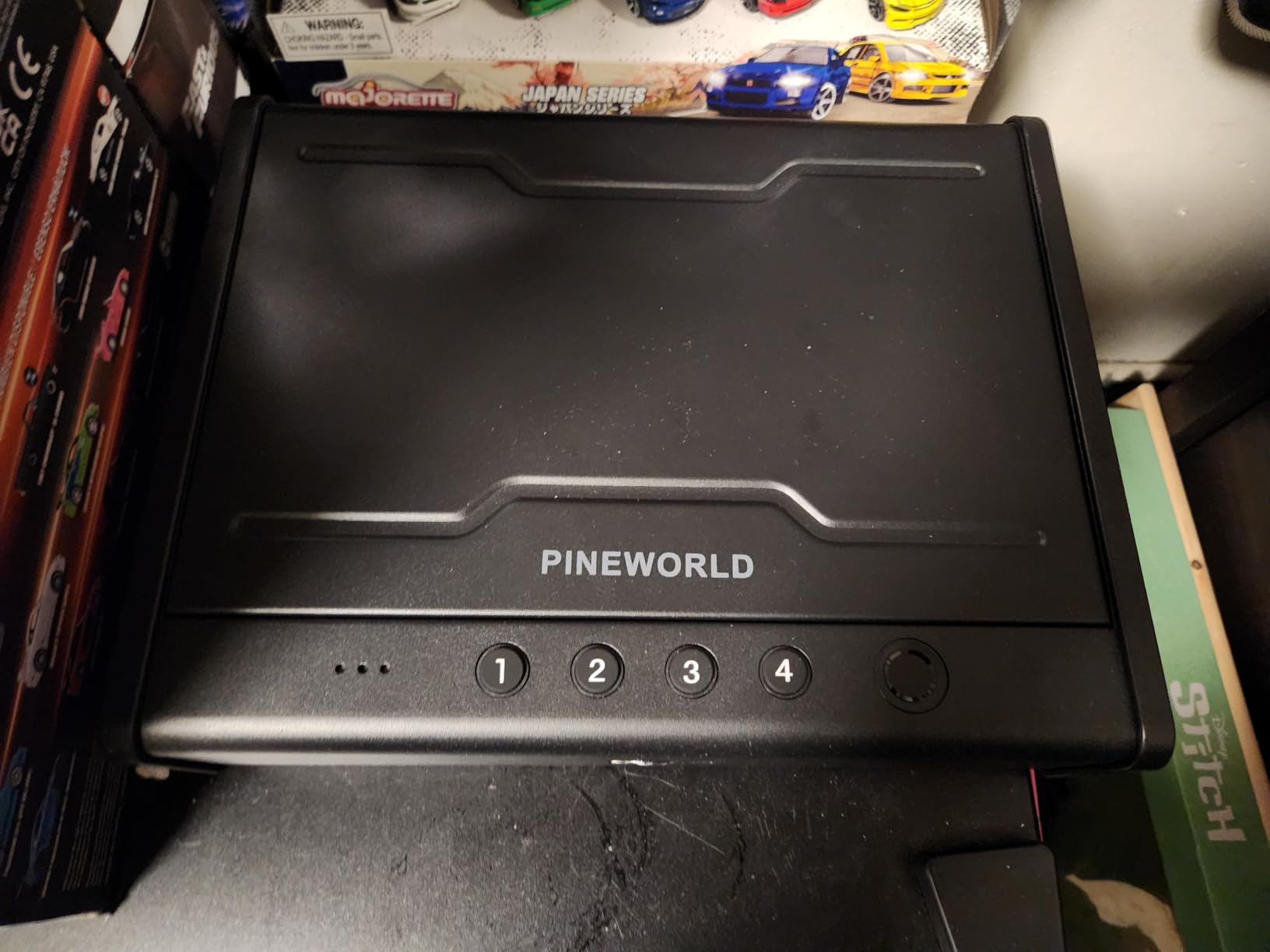 PINEWORLD Biometric Fingerprint Handgun Safe with Raised Backlit Keypad&Key | Interior Light & Emergency Power Supply& Voice Navigation & Mute Mode, With Cable For Home, Nightstand, Car,Travel. Nice Gift customer photo 1