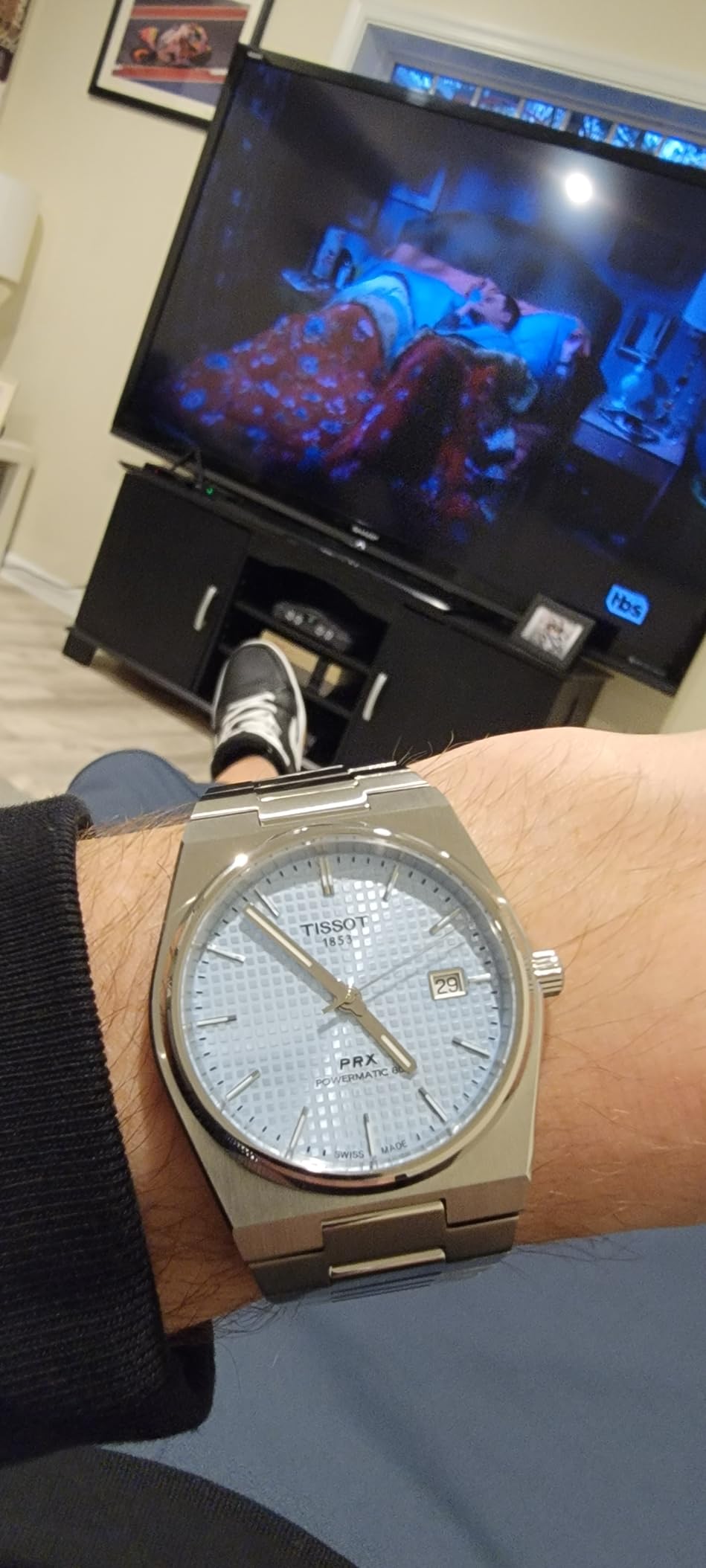 Tissot PRX Powermatic 80 316L Stainless Steel case, Swiss Automatic Watch for Men & Women, Ice Blue Dial, Stainless Steel, (T1374071135100) customer photo 2