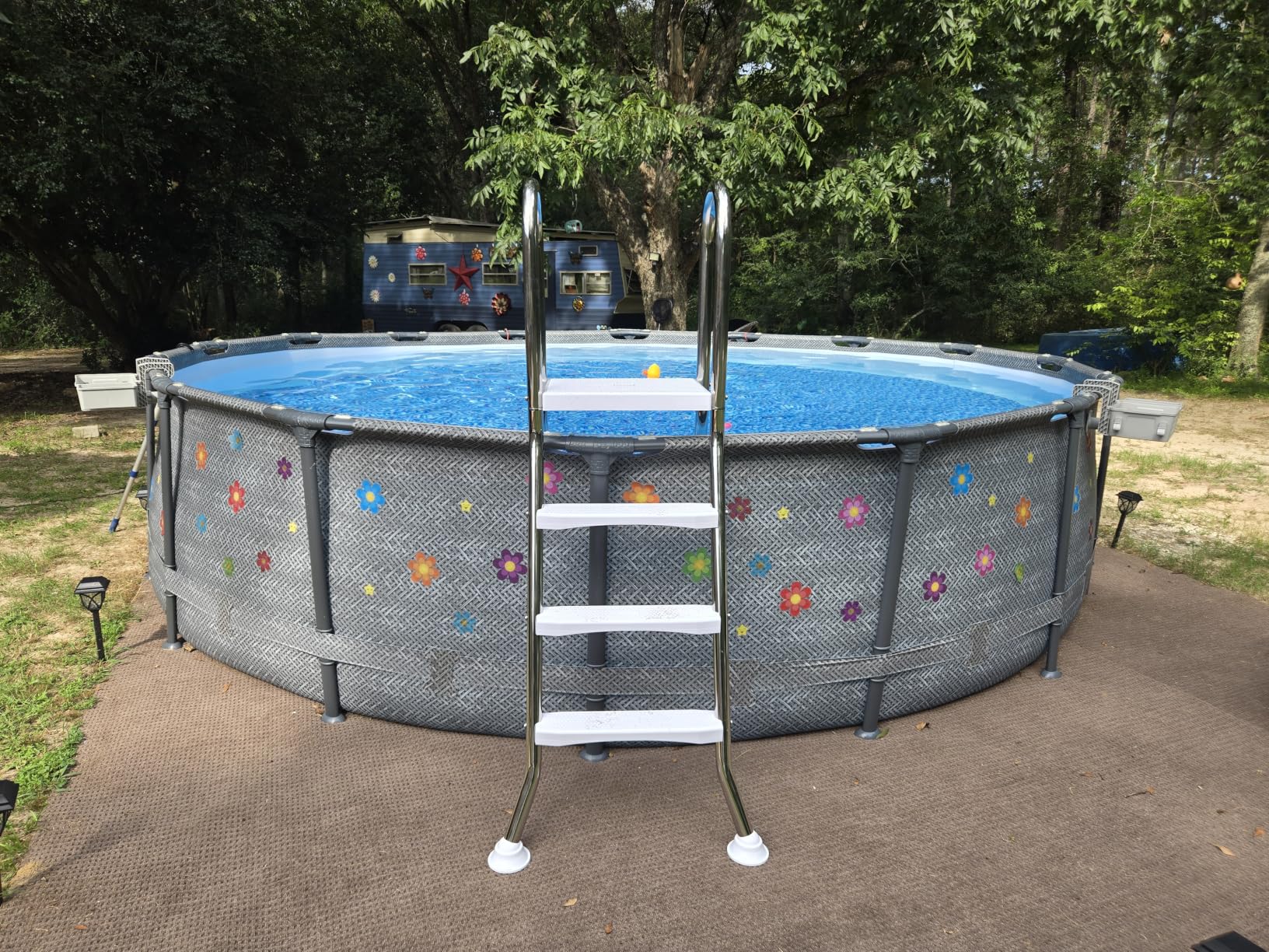 Select A-Frame Heavy Duty Above Ground Pool Ladder, 304 Stainless Steel, Non-Slip, Max Load 500 lb customer photo 2