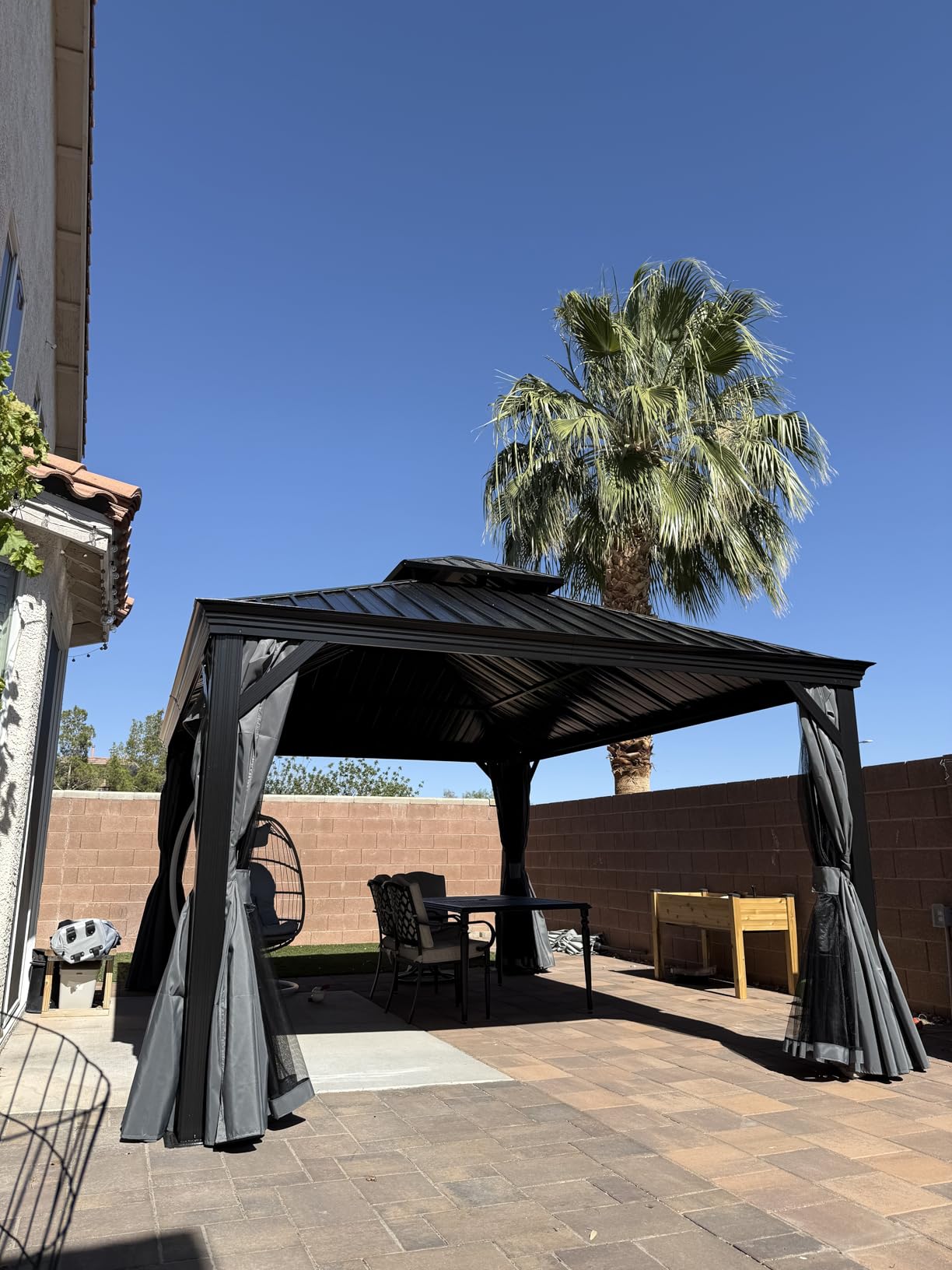Aoxun 12' X 16' Hardtop Gazebo with Drainage, Aluminum Outdoor Gazebos | Patio Pergola with 4.7