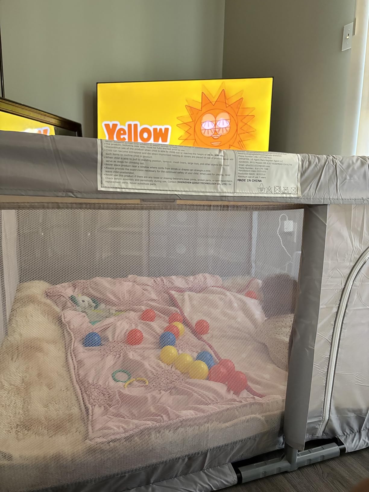 XVISHX Baby Playpen 50 x 50 Inch Play Pen Playards, Playpen for Babies and Toddlers, Baby Playard for Indoor & Outdoor Active Center Game Fence, with Skin-Friendly Fabric and Soft Breathable Mesh Grey customer photo 2