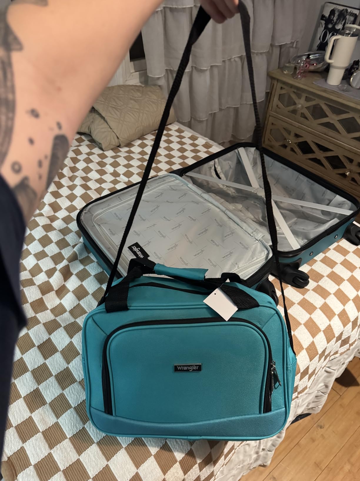 Wrangler Smart Spinner Hardside Luggage, 2 Piece Set, Wood Thrush customer photo 2