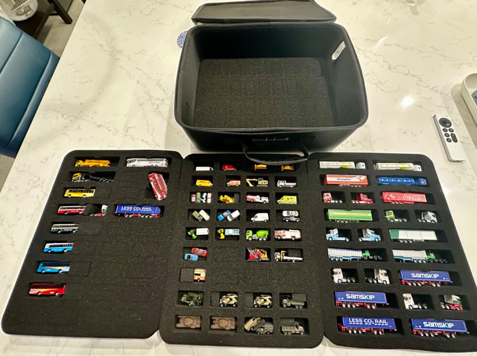 CASEMATIX Miniature Carrying Case - 144 Slot Miniature Storage Case with Four Impact-Absorbing Foam Trays For Minis, Adjustable Shoulder Strap, ID Card Holder and More! customer photo 2
