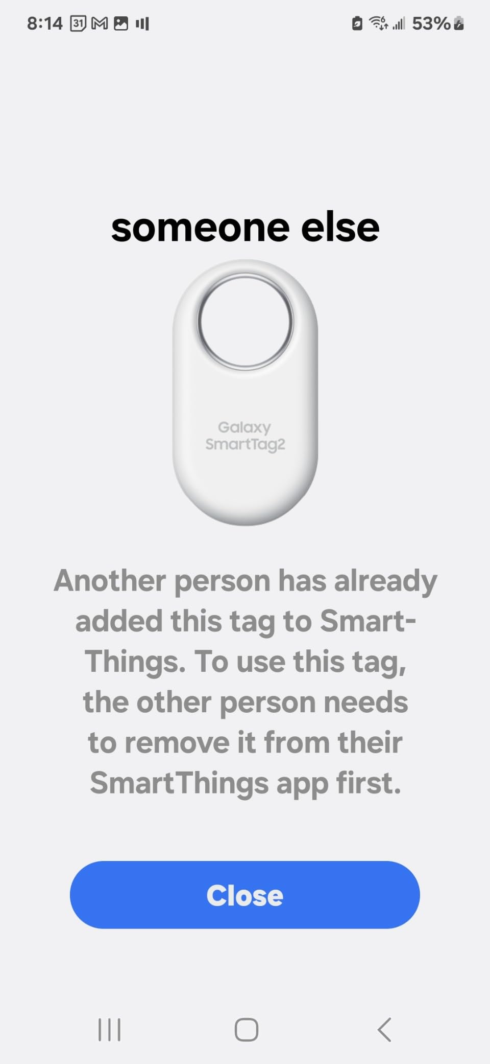 SAMSUNG SmartTag2 (2023) Bluetooth + UWB, IP67 Water and Dust Resistant, Findable via App, 1.5 Year Battery Life - White customer photo 2