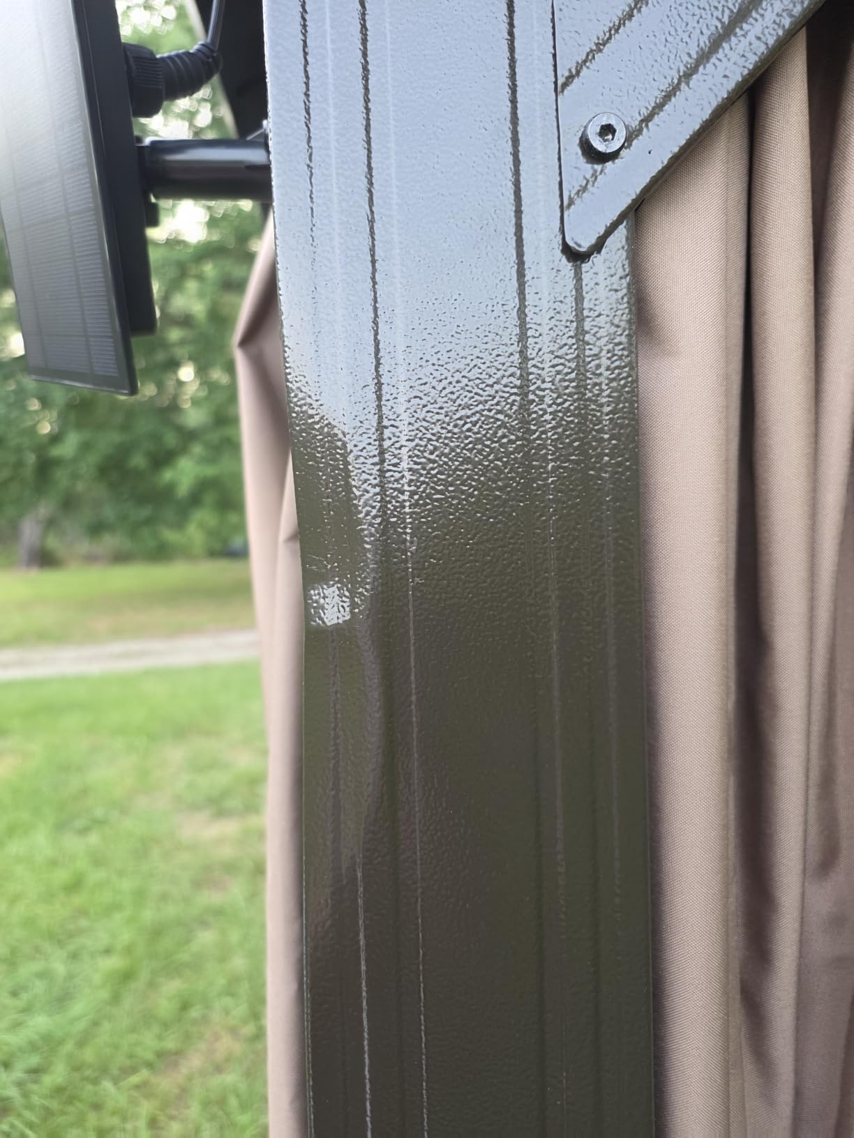 Domi 10x12 Outdoor Hardtop Gazebo, Metal Gazebo for Patios, Brown | 4'' Thick Posts, Galvanized Steel Double Roof, Heavy Duty Curtains and Netting Included, Pergola for Backyard, Deck, Lawn customer photo 2