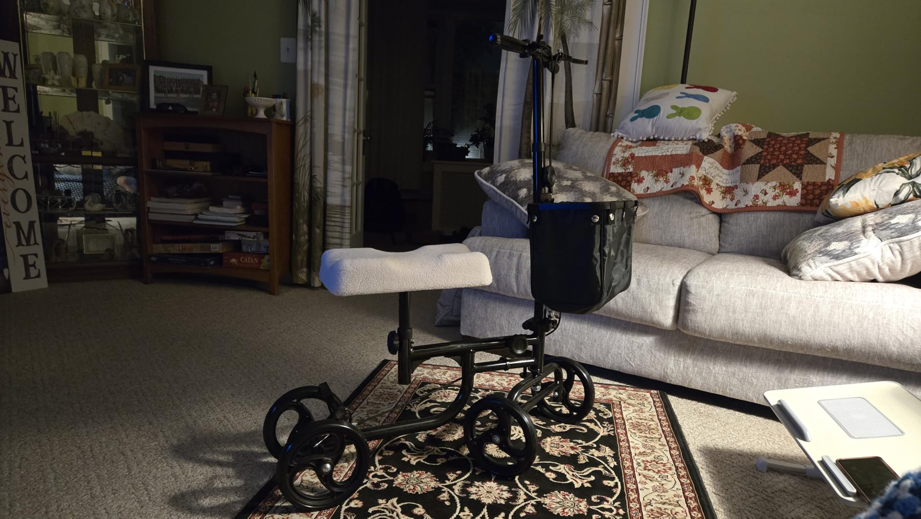BodyMed Knee Walker, Steerable for Foot Injuries - Adjustable Scooter with Dual Brakes, Detachable Fabric Basket & Cushioned Pad - Better Alternative to Crutches for Leg Recovery customer photo 1