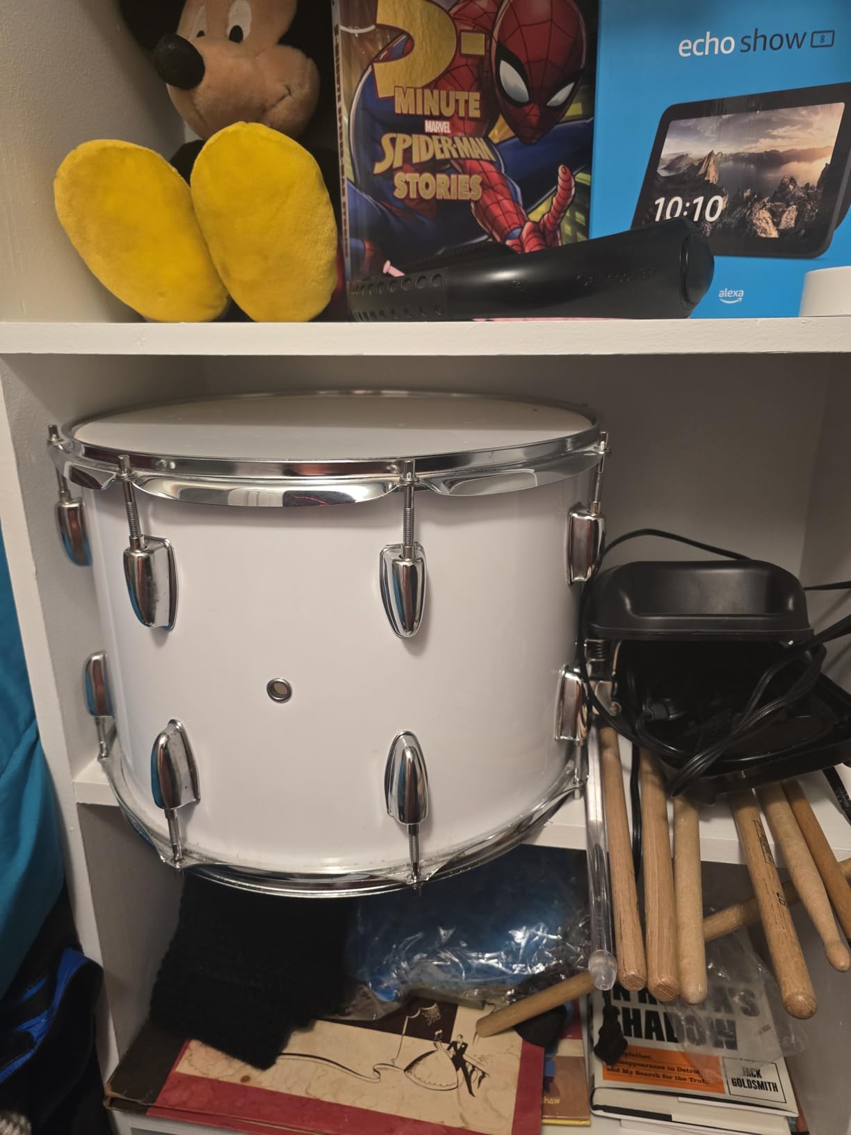 Ktaxon 14 x 10 inches Marching Snare Drum Pair of Drumsticks Included White | Suitable for Students, Key Included, Strap Included customer photo 1