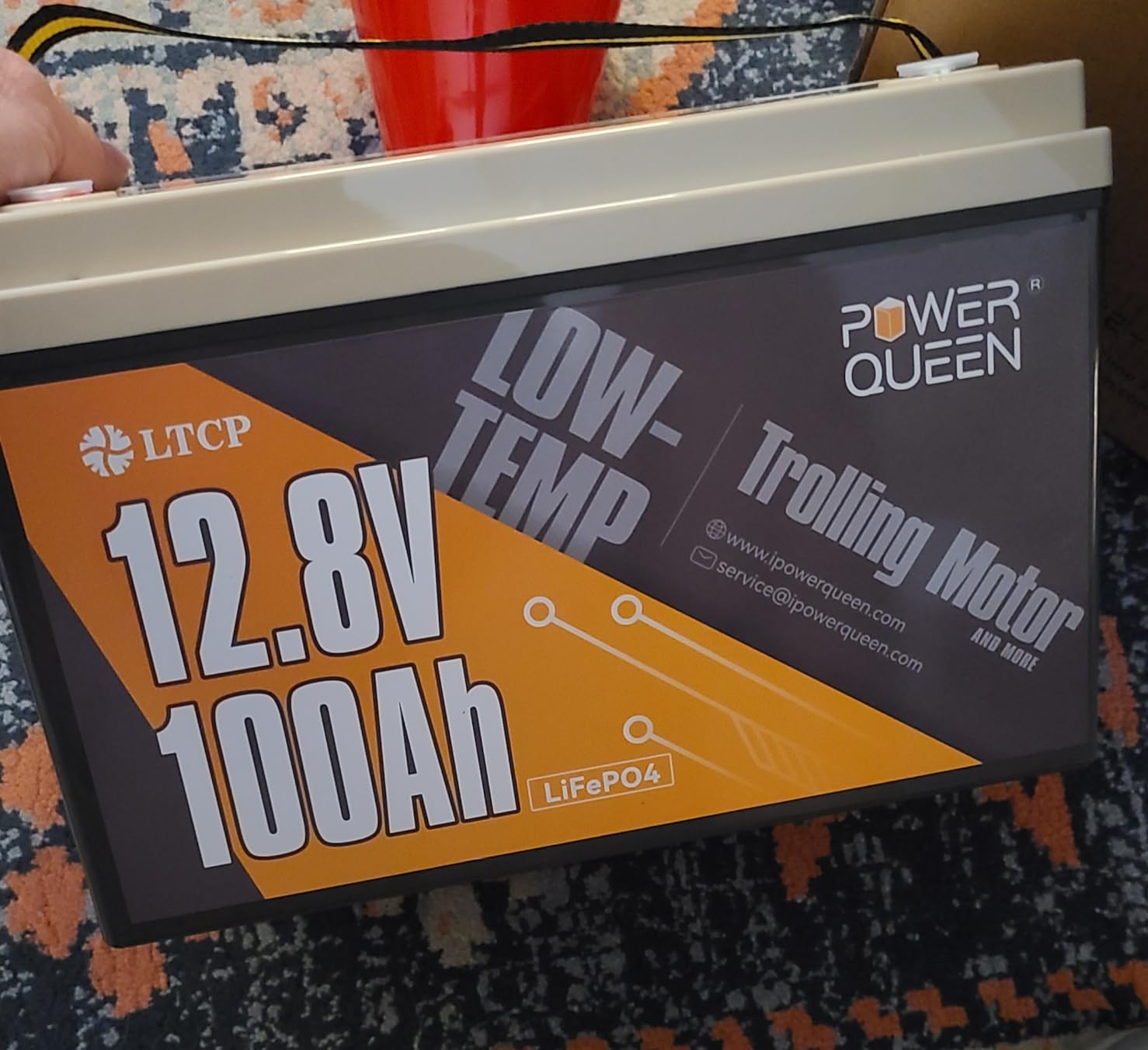 Power Queen 12V 100Ah Trolling Motor LiFePO4 Battery for Marine, RV | Group 31 Lithium Battery, 100A BMS, Low Temp Protection, Up to 15000 Deep Cycles, IP65 Waterproof, 1280Wh for Boat, Yacht customer photo 1