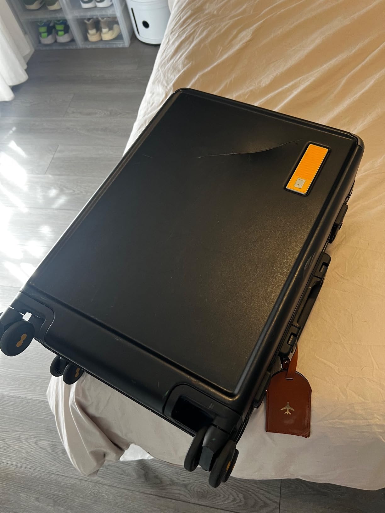 LEVEL8 Zipperless Carry On Suitcase Airline Approved with Aluminum Frame, Hard Shell Luggage with Spinner Wheels, Metal Travel Luggage with Double Tsa Locks, 20 Inch, Black customer photo 2