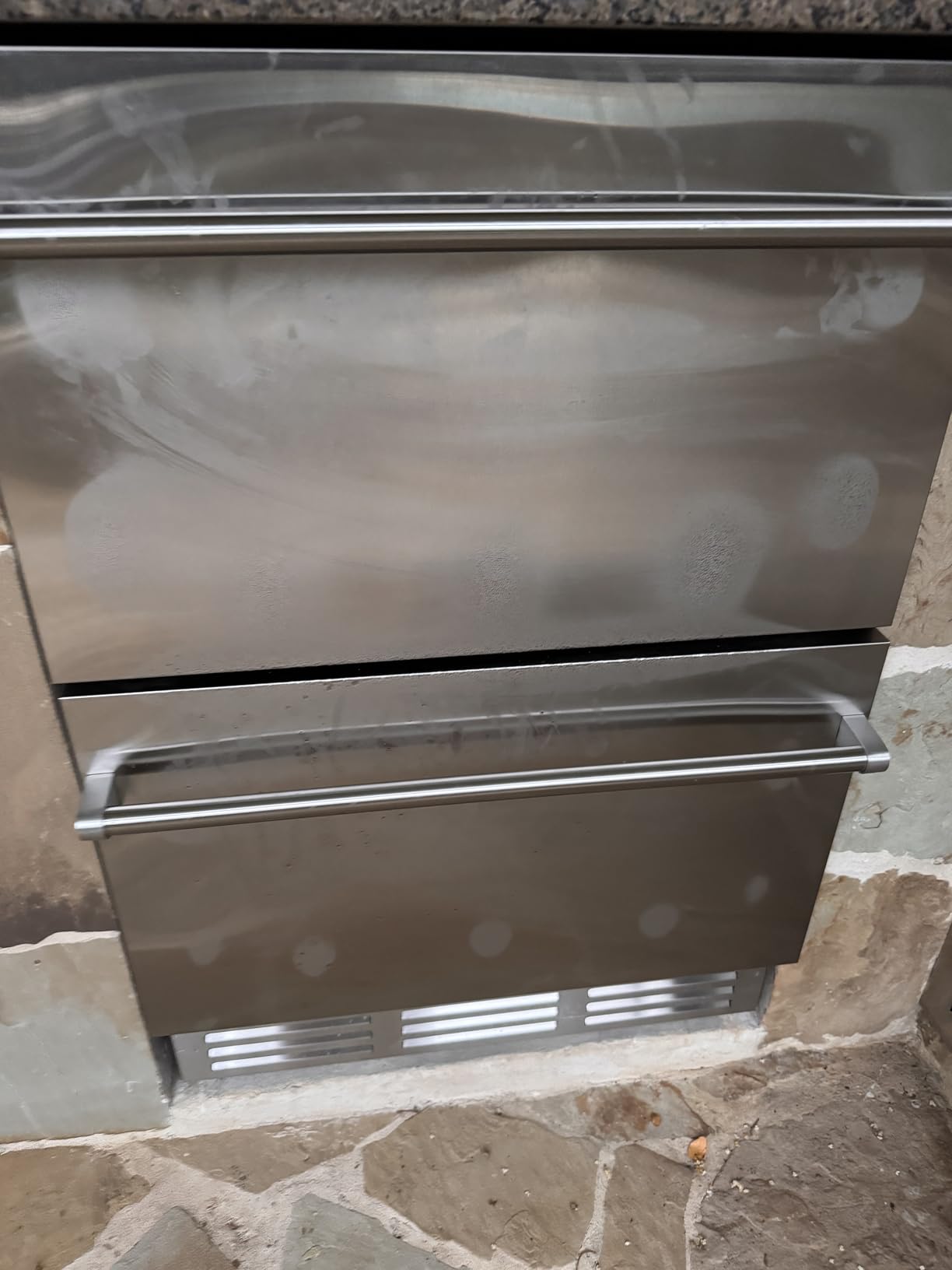EUHOMY 24 Inch Under Counter Double Drawer Fridge, Outdoor Refrigerator | 37°F to 65°F, Compressor Cooling, Built-in or Freestanding, Stainless Steel Door, Digital Temperature Control, Outdoor Use customer photo 1