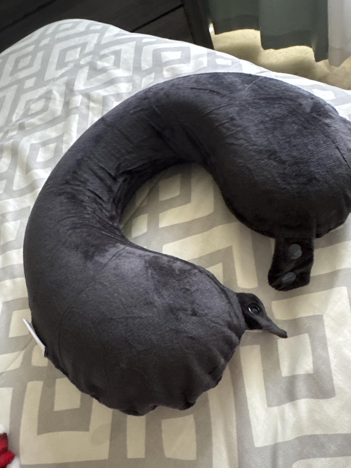 SAIREIDER Travel Pillow 100% Pure Memory Foam Travel Neck Pillow, Airplane Pillow for Traveling, Car, Home, Office, Washable Cover (Black) customer photo 1