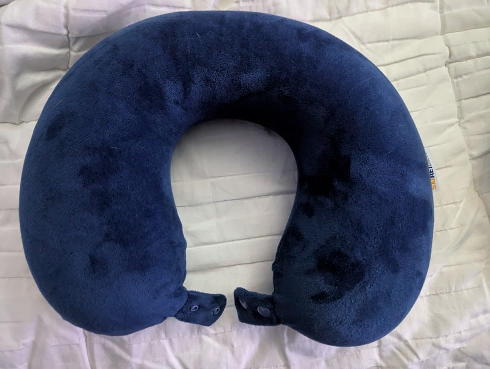 SAIREIDER Travel Pillow 100% Pure Memory Foam Travel Neck Pillow, Airplane Pillow for Traveling, Car, Home, Office, Washable Cover (Black) customer photo 2