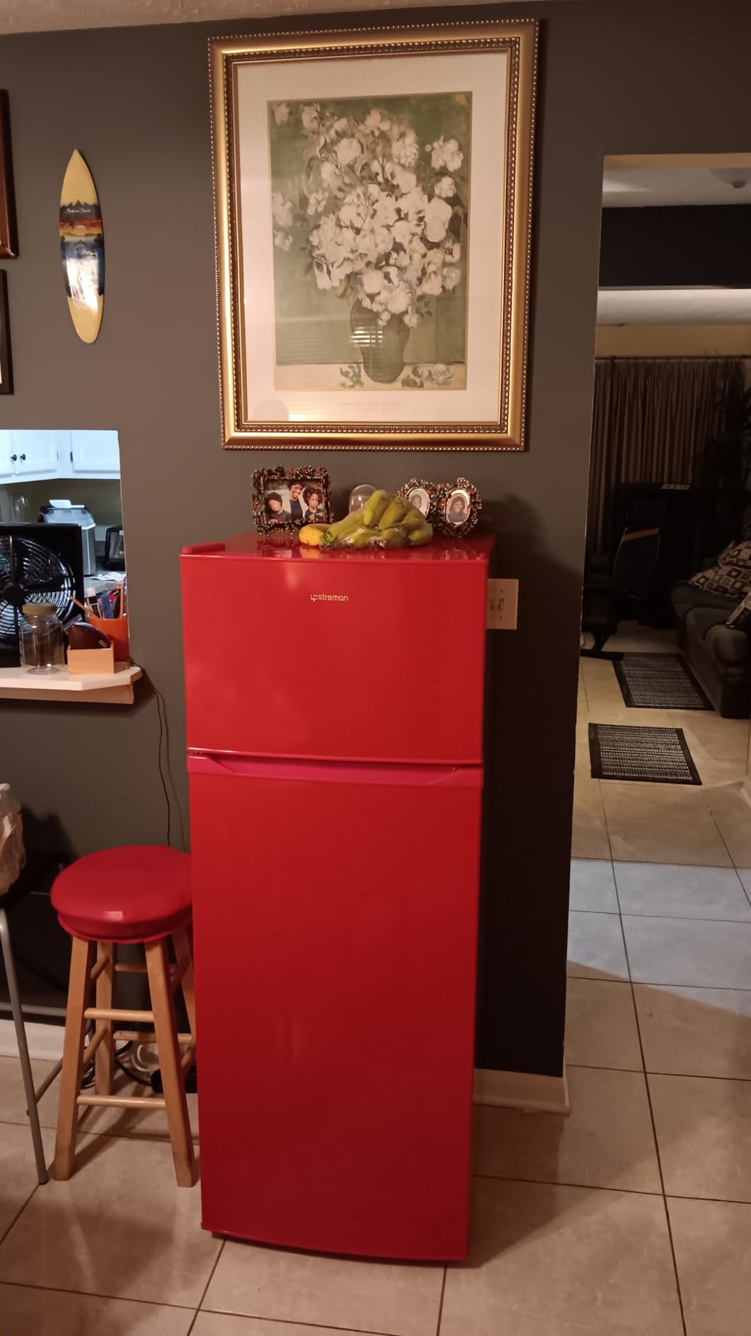 Upstreman 7.7 Cu.Ft. Refrigerator with Freezer Double Door Fridge | 5 Adjustable Thermostat, Large Capacity, Reversible Door Swing, Black (BD75) customer photo 1