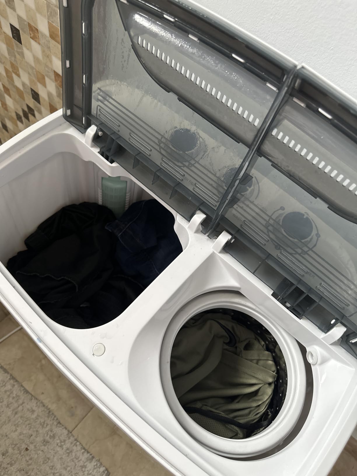 Superday Portable Washing Machine, 18lbs Mini Washing Machine and Spin Dryer Combo, Mini Twin Tub Laundry Machine for Camping, Apartments, Dorms, College Rooms, RV, Delicates, Grey customer photo 2