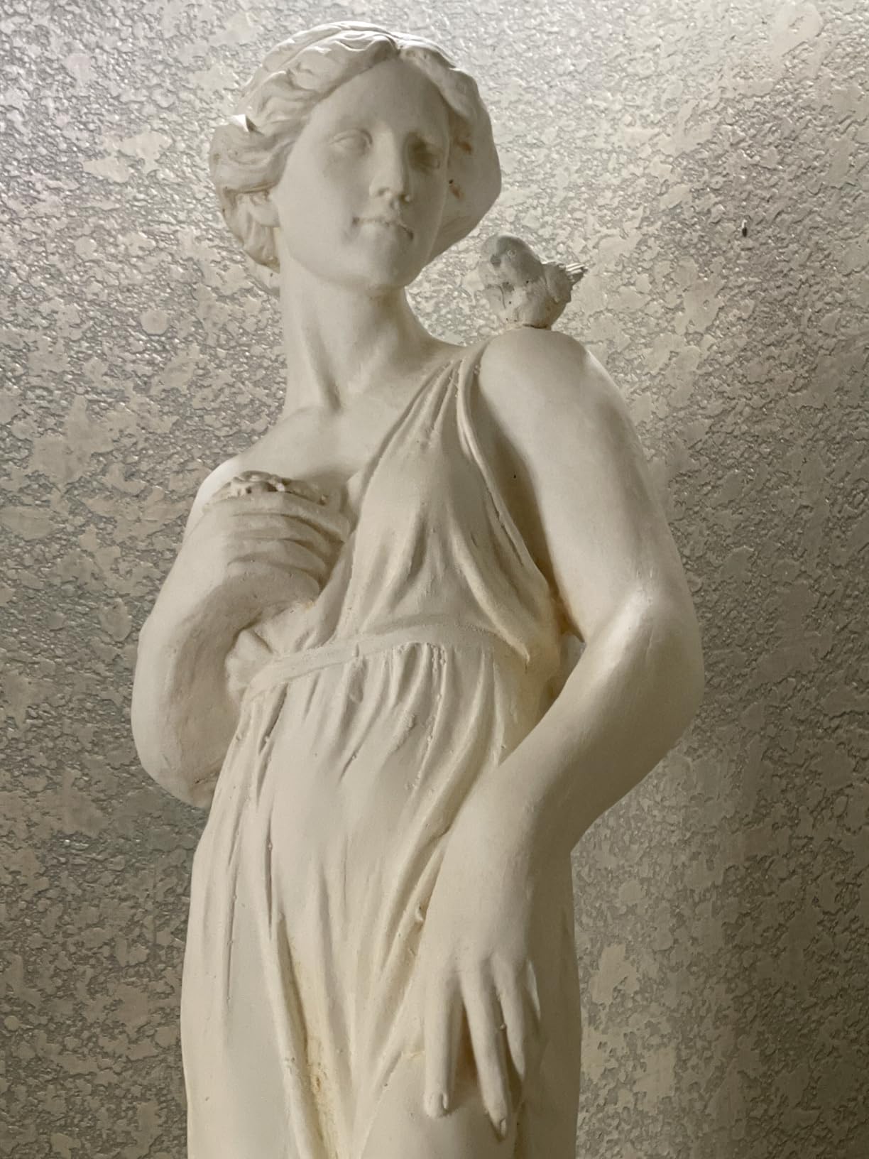 GENUINQ 32''H Ivory Outdoor Garden Statue Nymph Sculpture | goddess of greek mythology roman style patio yard lawn porch decor classic white figure maiden ornament customer photo 2