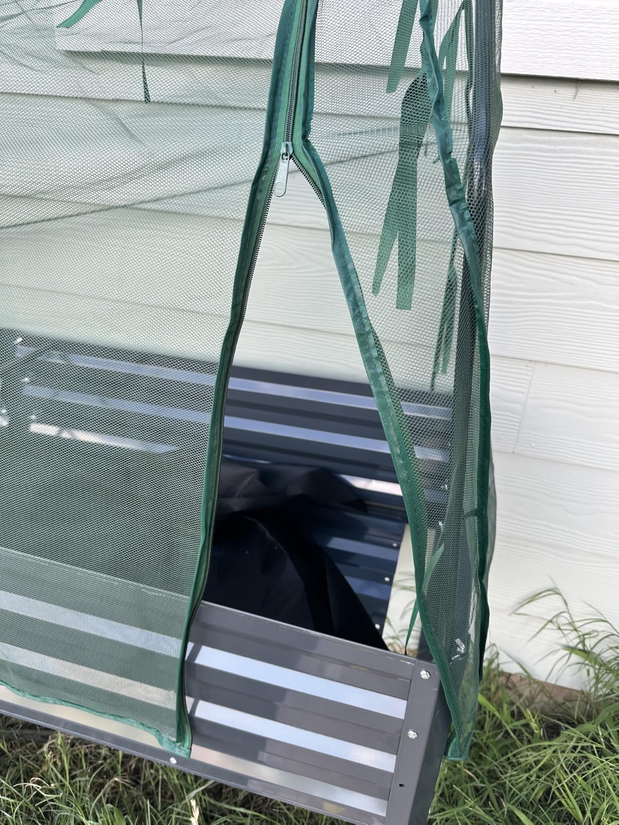 KING BIRD Large Raised Garden Bed with Legs & Cover & Netting 48x24x56 in | Galvanized Elevated Planter Box with Legs for Backyard, Patio, Balcony, 400lb Capacity, Dark Grey customer photo 1