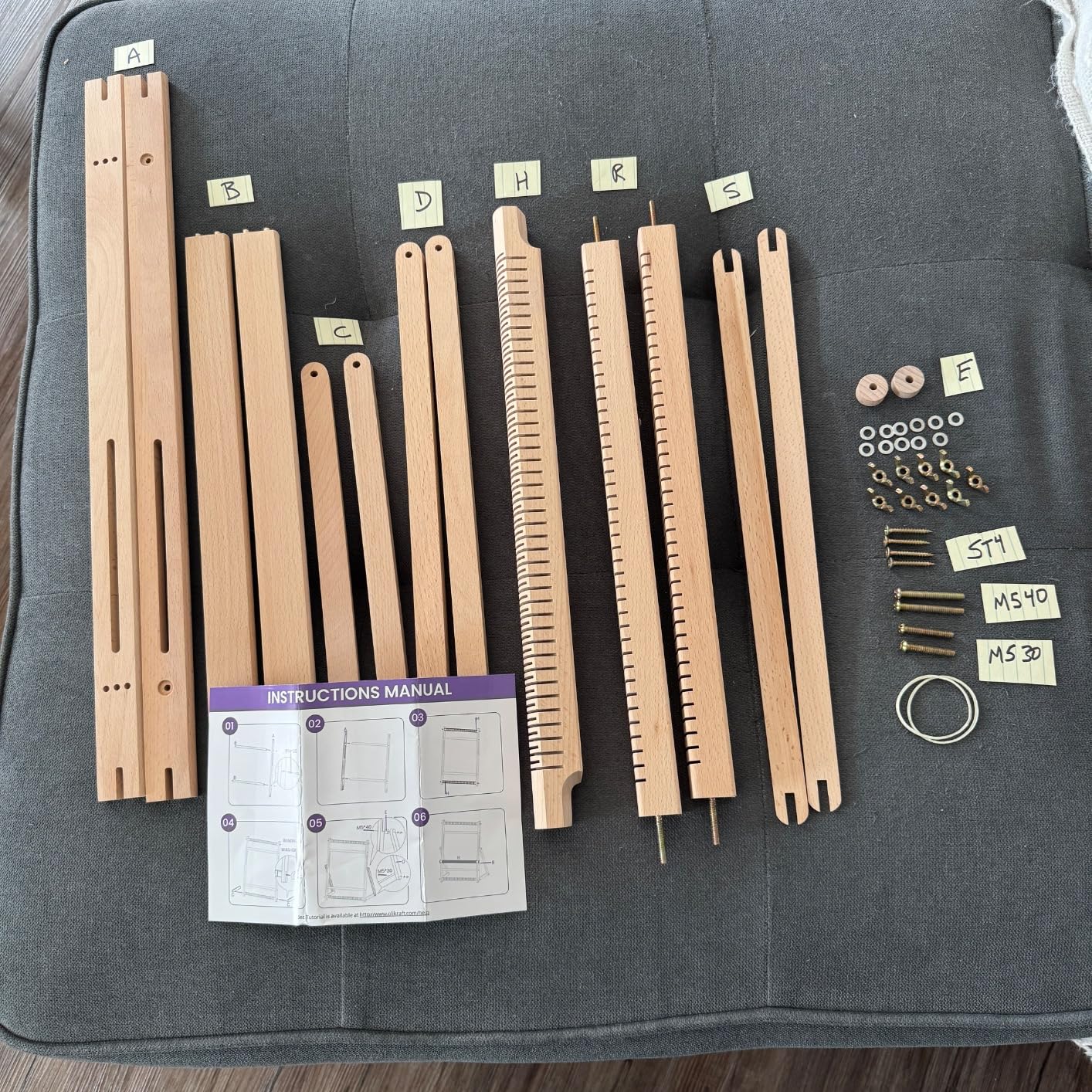 Olikraft Wooden Weaving Loom with Adjustable Stand - Weaving Looms for Adults and Kids. Loom Kit. Small Heddle. Telar. (Large) customer photo 2