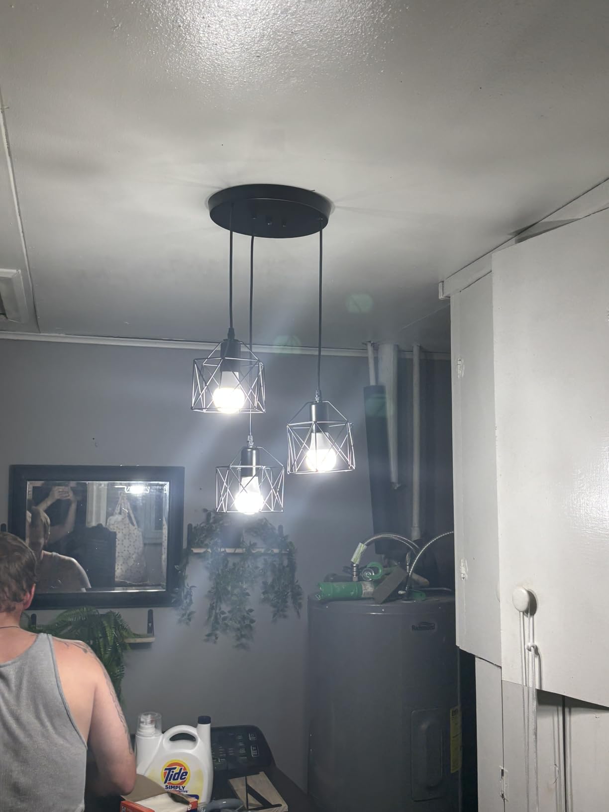 Phaosio 3 Light Pendant Lighting, Farmhouse Hanging Light Fixture for Kitchen Island & Dining Room, Industrial Vintage Ceiling Lamp with E26 Base, Adjustable Height, Matte Black customer photo 1