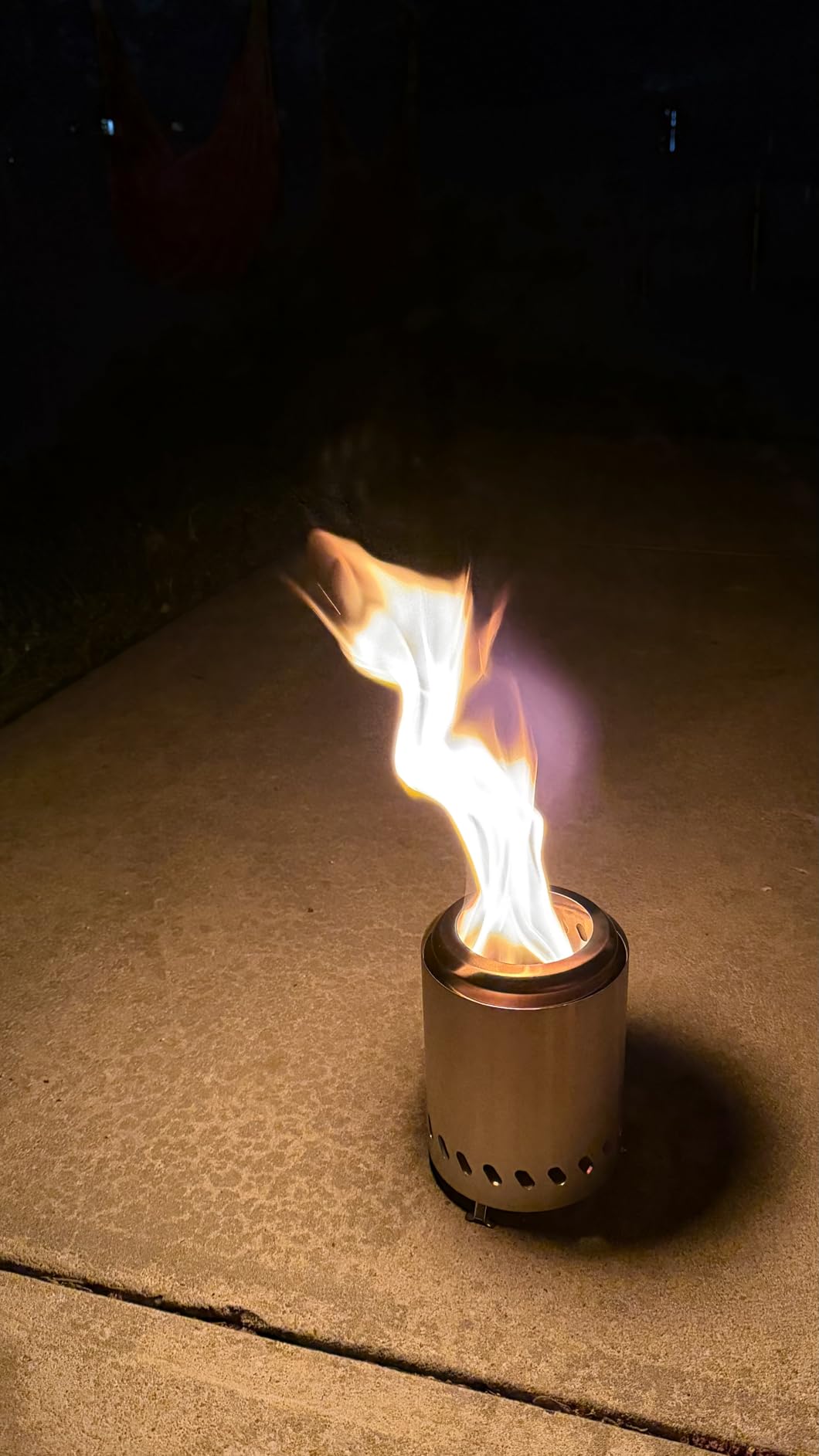 HGD Small Tabletop Fire Pit, Smokeless Table Top Firepit Outdoor, Portable Mini Stove with Carry Bag for Camping Backyard Patio Garden Picnic, Fueled by Pellets or Wood, Stainless Steel, Black customer photo 2