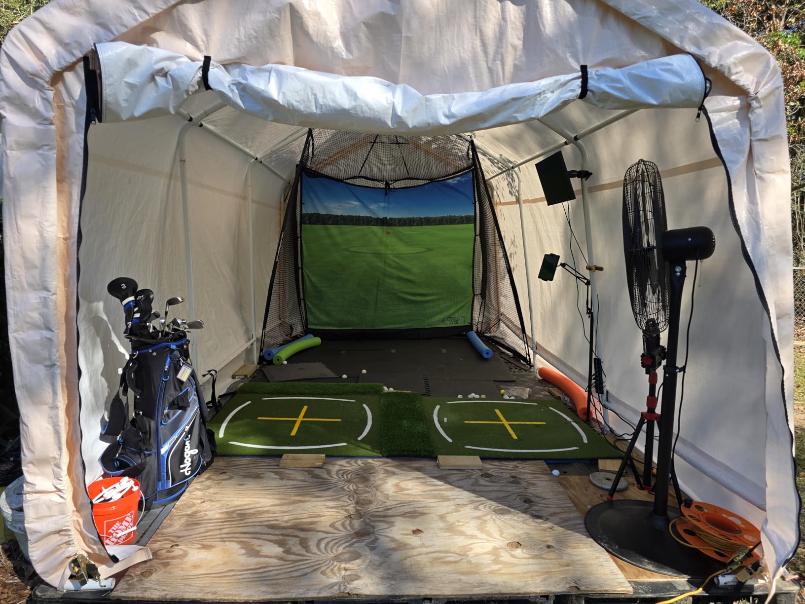 GoSports Range Cage 10 ft x 8 ft Golf Net Cage - Indoor & Outdoor Golf Practice Net for Full Swing Training and Home Golf Simulator Setups customer photo 1