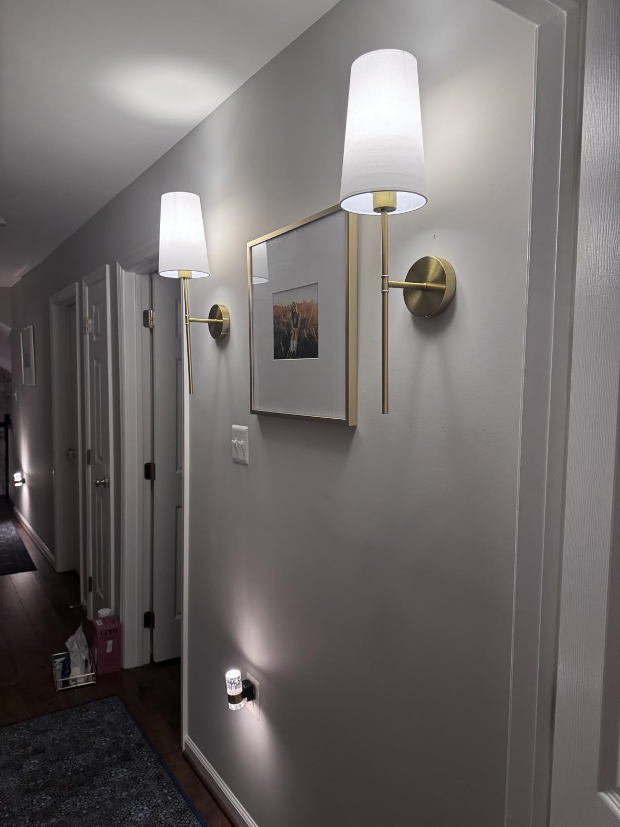 NIORSUN Battery Operated Wall Sconce Set of 2, Black Rechargeable Wall Lights with 10400mAh Dimmable Bulbs and Remote, 10 Colors Wireless Wall Lamps for Bedroom Living Room Hallway Decor customer photo 1