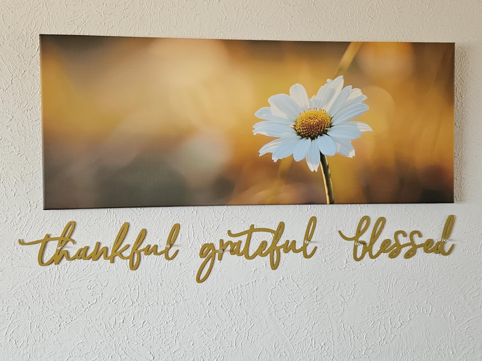 Thankful Grateful Blessed Letter Sign Metal Wall Decor, 3 Piece Black Letters Wall Art for Bathroom Bedroom Metal Words Wall Decor for Home Decor customer photo 1