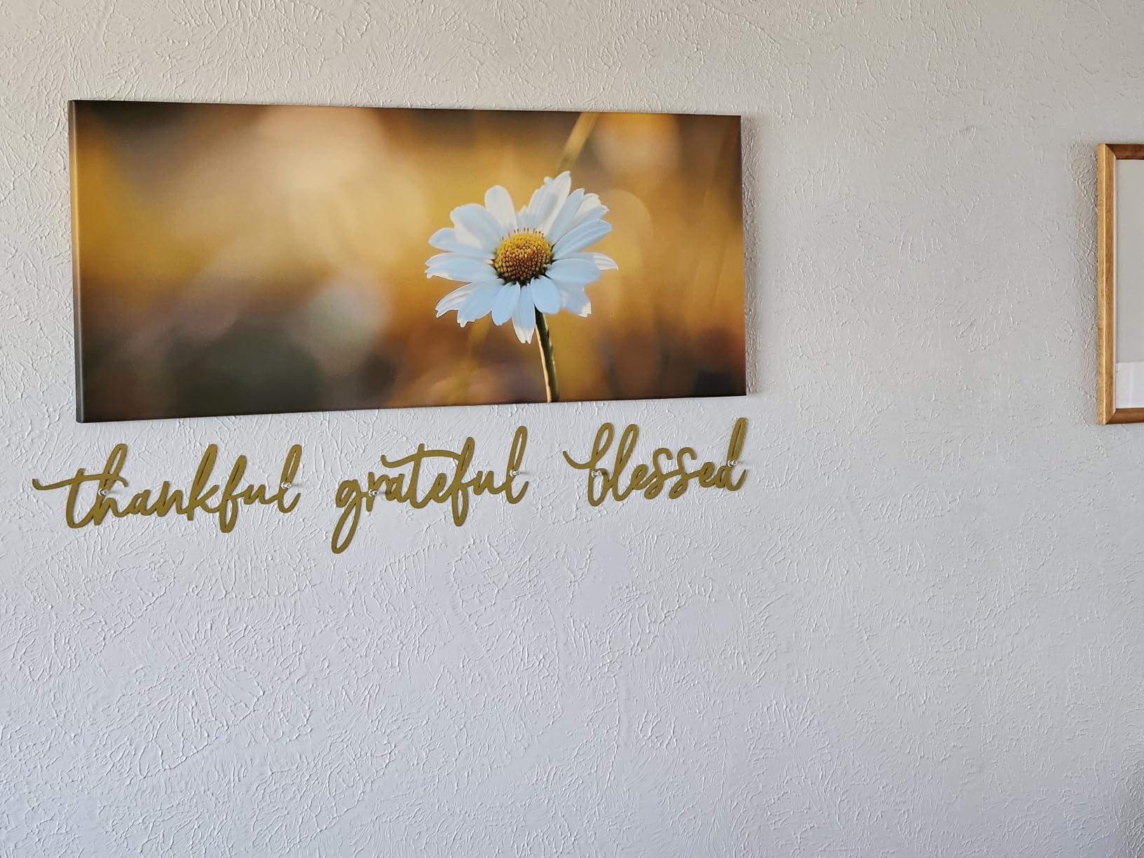 Thankful Grateful Blessed Letter Sign Metal Wall Decor, 3 Piece Black Letters Wall Art for Bathroom Bedroom Metal Words Wall Decor for Home Decor customer photo 2