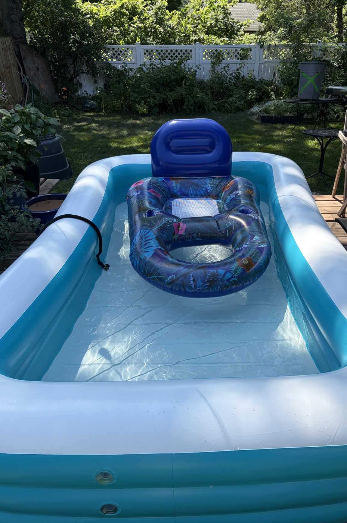 FindUWill Pool Floats Chairs Adult - 2 Pack 65'' x 42'' Large Pool Float Chairs, Inflatable Pool Lounger with Cup Phone Holder, Backrest, Footrest, Tanning Pool Lounge customer photo 1