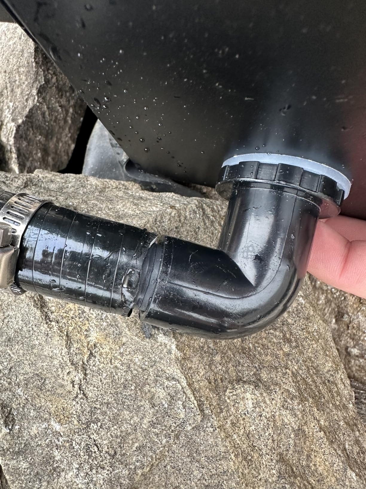 POPOSOAP Pond Waterfall with Pump Kit, 304 Stainless Steel Waterfall Spillway with 40W 660GPH Pump, Pond Spillway with 9.8FT Corrugated Tubing for Garden (12inch)-P43 customer photo 2