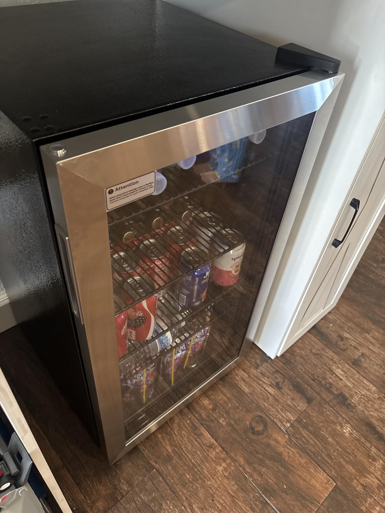 Feelfunn 126 Can Beverage Refrigerator, Glass Door Mini Fridge, 3.2 Cu.Ft customer photo 2