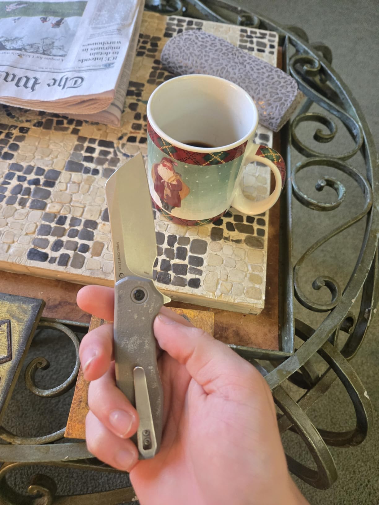 Kershaw Wharf Pocket Knife, Gray, 2.8 Inch Cleaver Blade | EDC with Assisted Opening, Reversible Deep-Carry Pocketclip, Everyday Carry for Men and Women customer photo 2